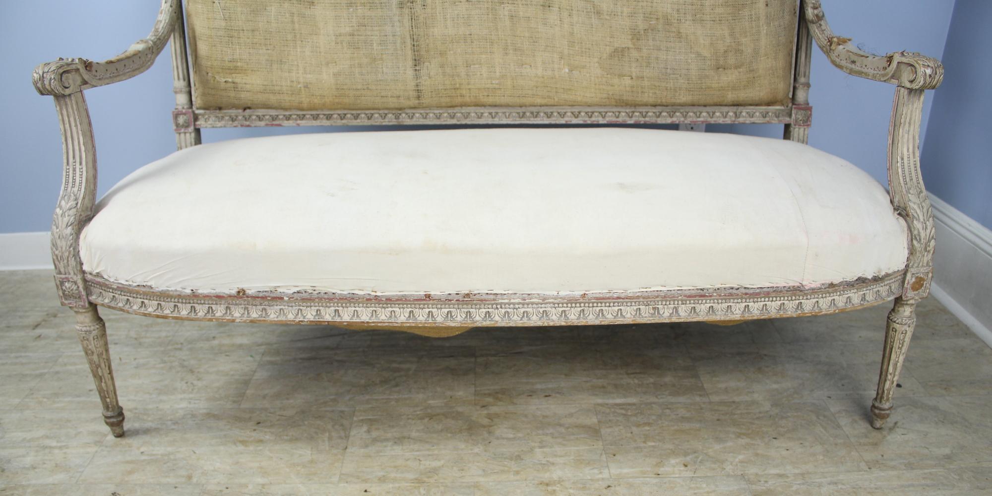 Swedish Gustavian Sofa, Original Horsehair Stuffing and Original Paint For Sale