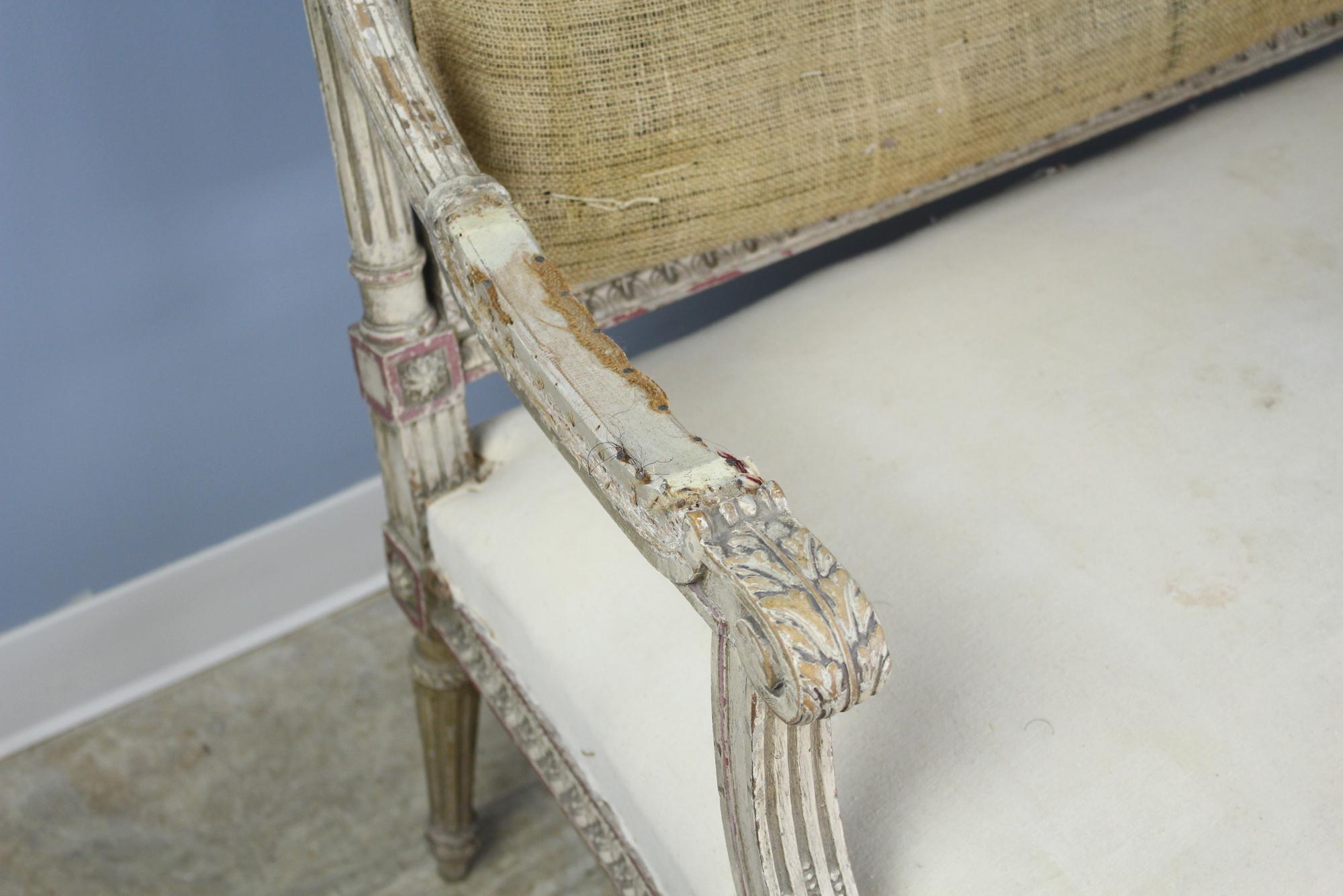 Gustavian Sofa Original Horsehair Stuffing And Original Paint For