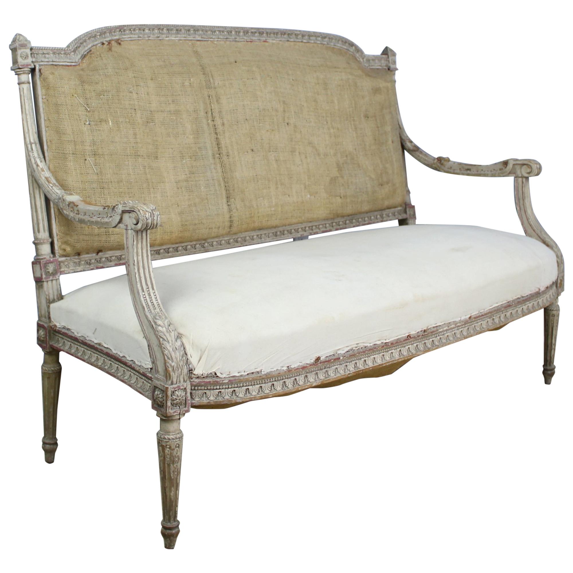 Gustavian Sofa, Original Horsehair Stuffing and Original Paint For Sale