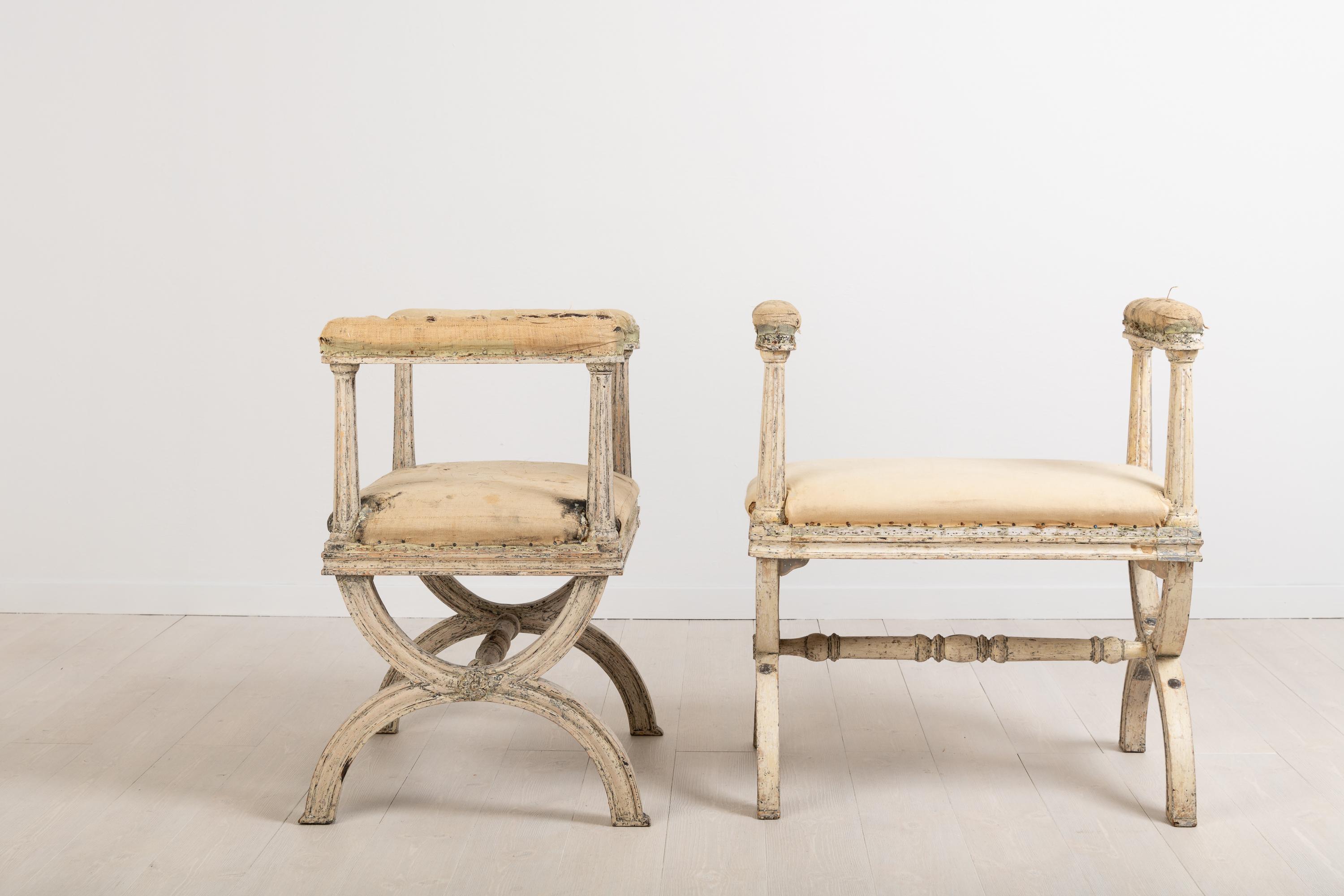 Gustavian Stools by Ephraim Ståhl Manufactured in Stockholm In Good Condition In Kramfors, SE