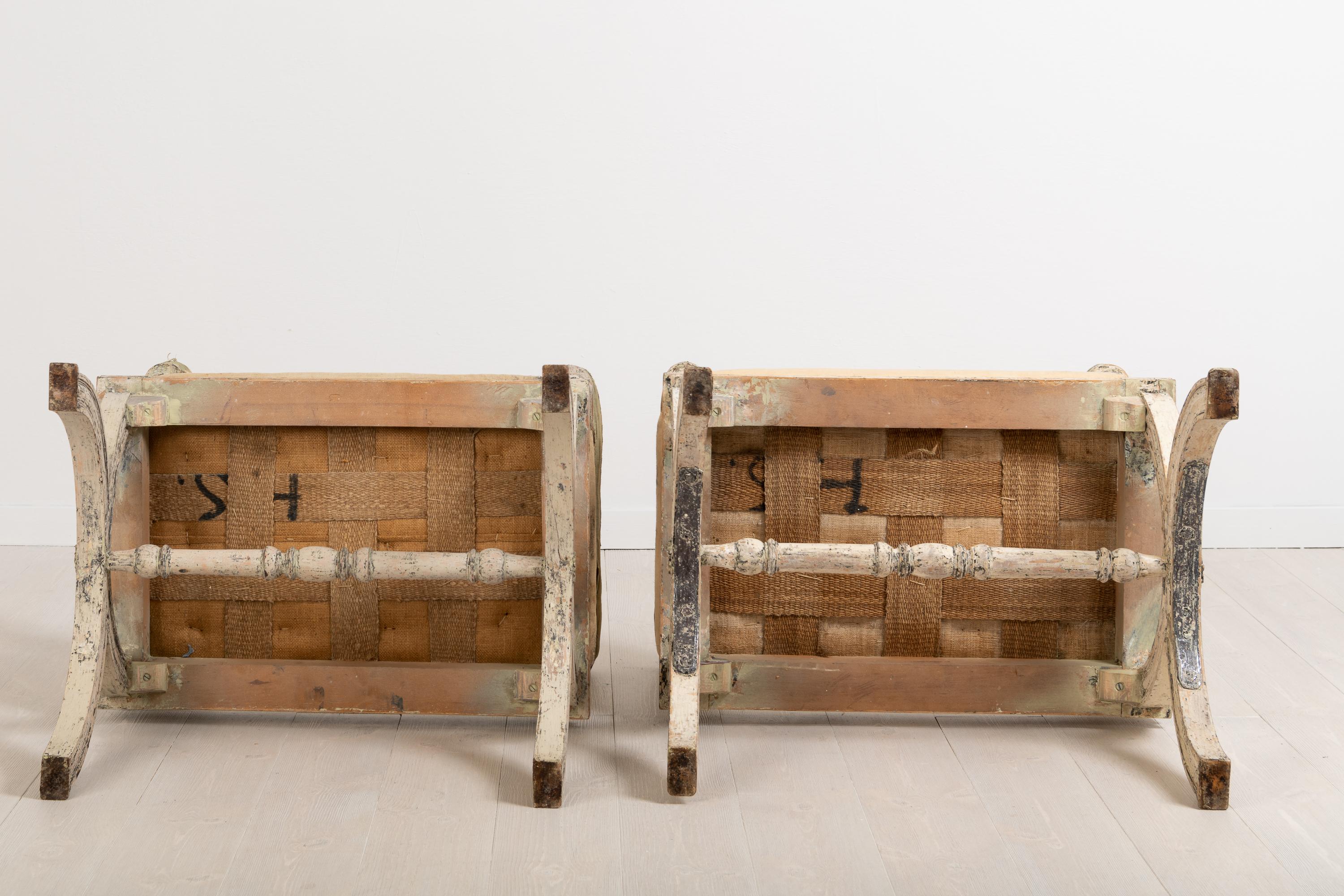 Gustavian Stools by Ephraim Ståhl Manufactured in Stockholm 1