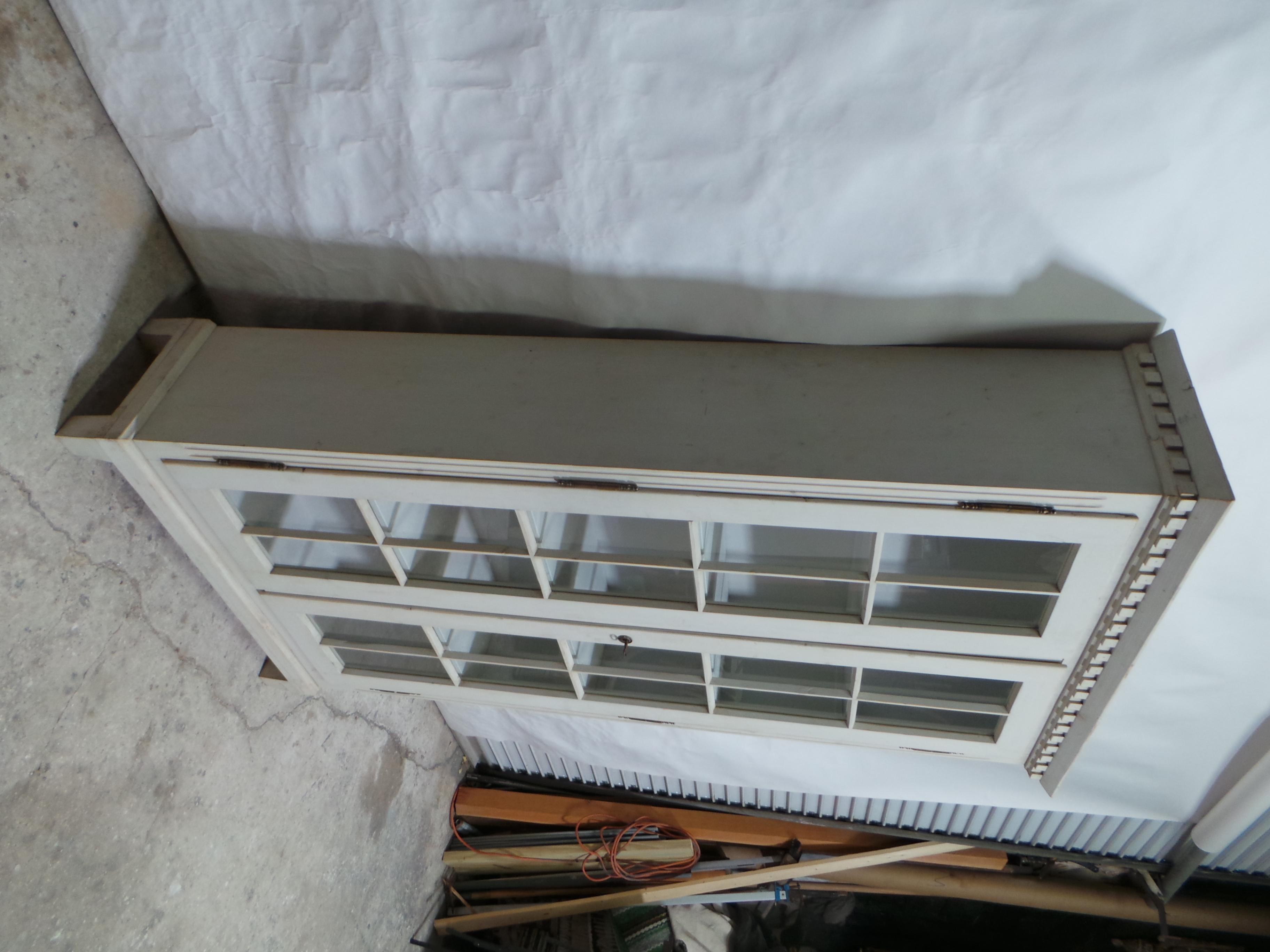 Late 20th Century Gustavian Style 2 door display cabinet / Vitrine