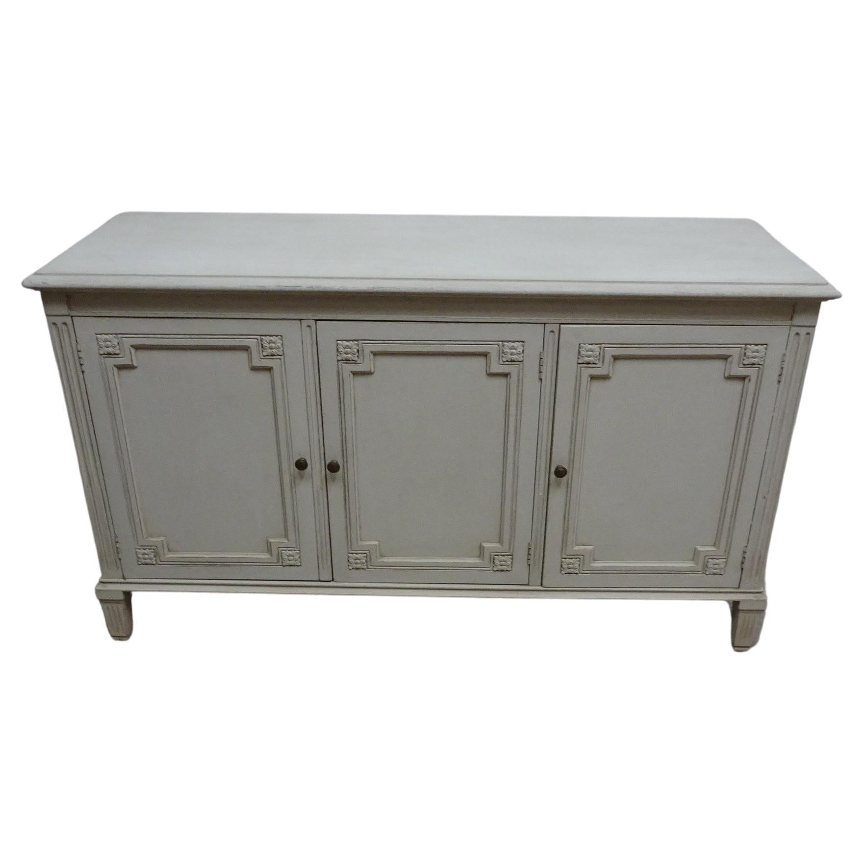 Gustavian Style 3 Door Sideboard For Sale