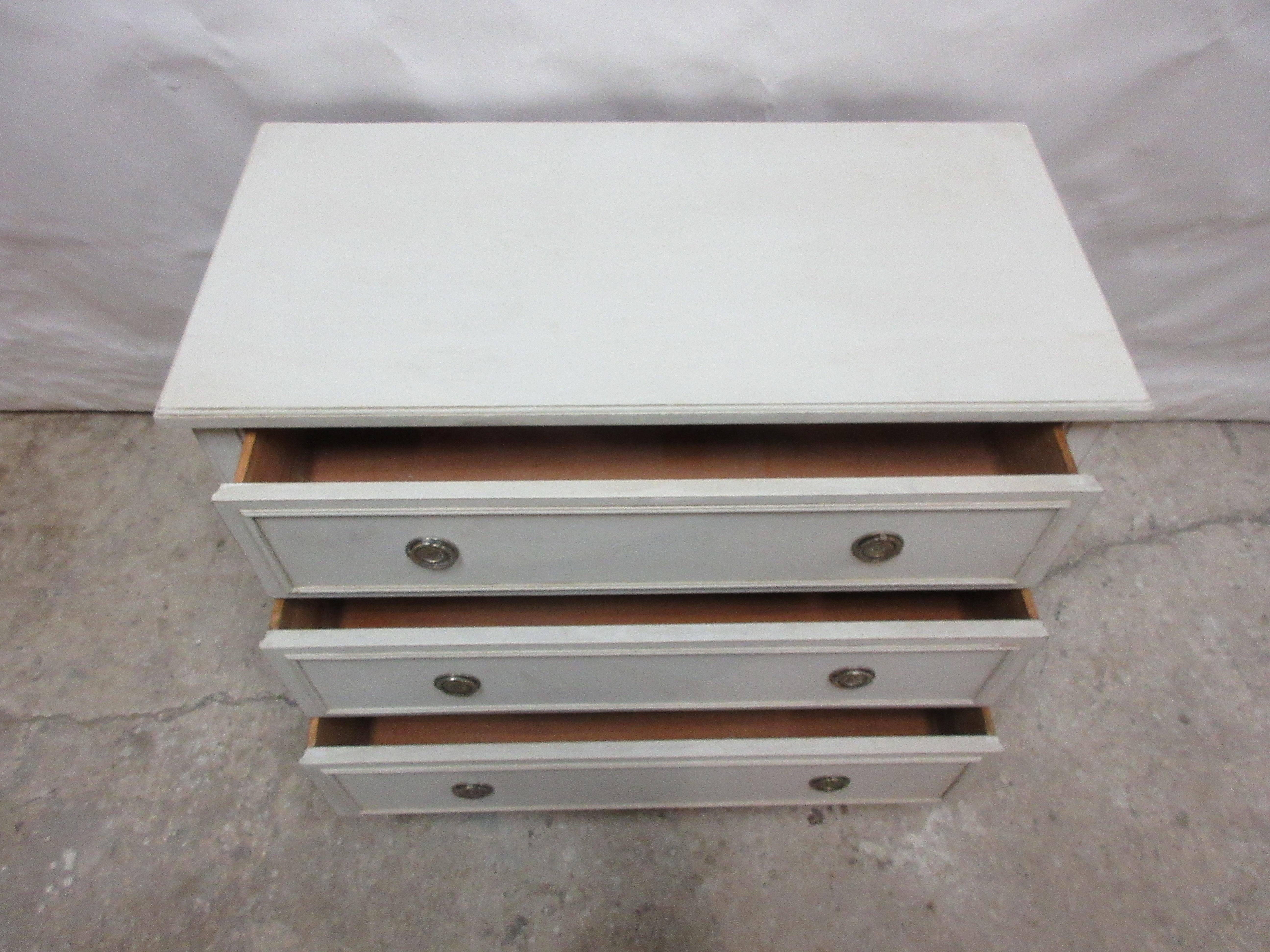 Swedish Gustavian Style 3 Drawer Chest For Sale