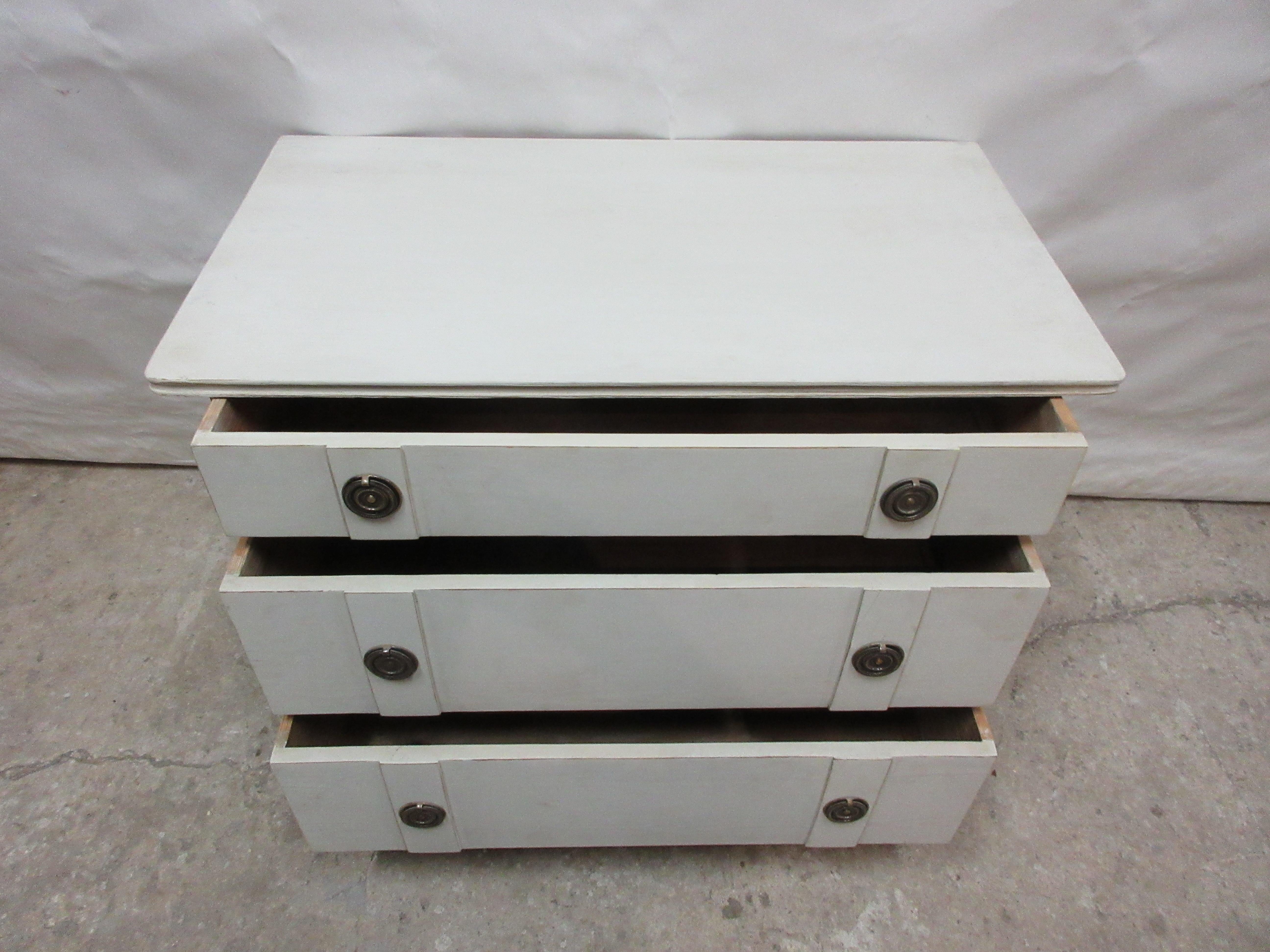 Late 19th Century Gustavian Style 3 Drawer Chest For Sale