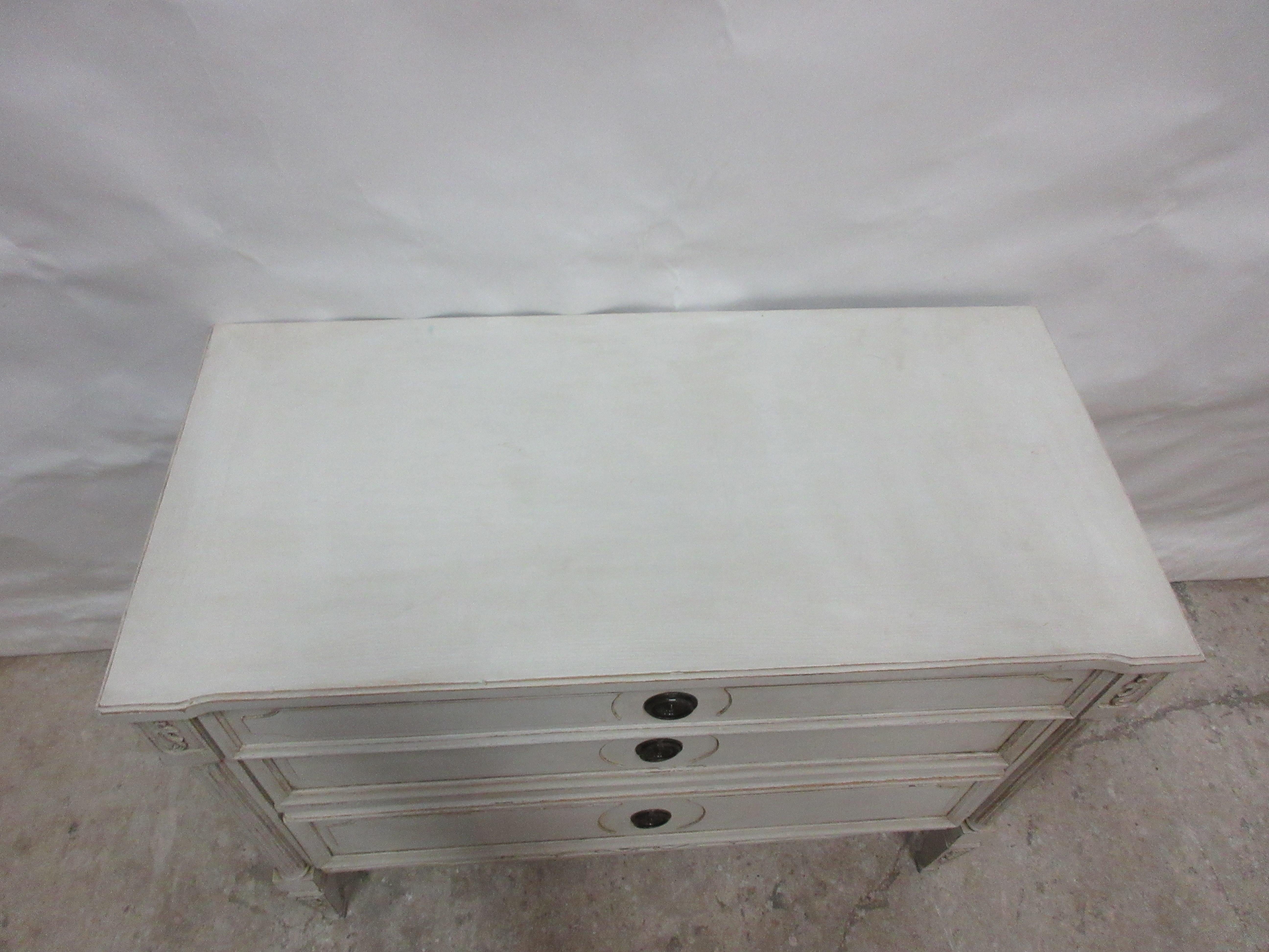 Gustavian Style 3 Drawer Chest For Sale 3