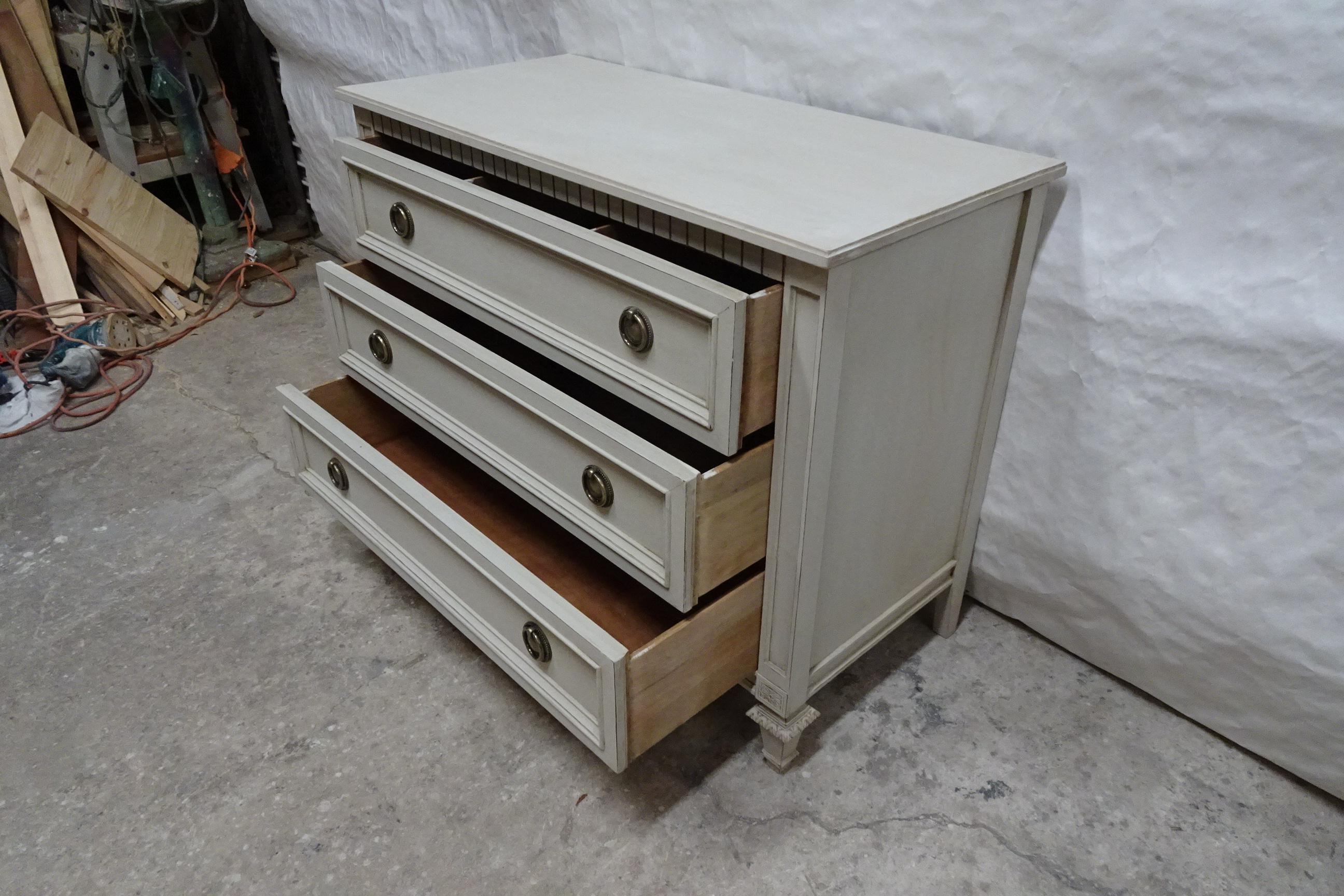 Gustavian Style 3 Drawer Chest Of Drawers For Sale 4