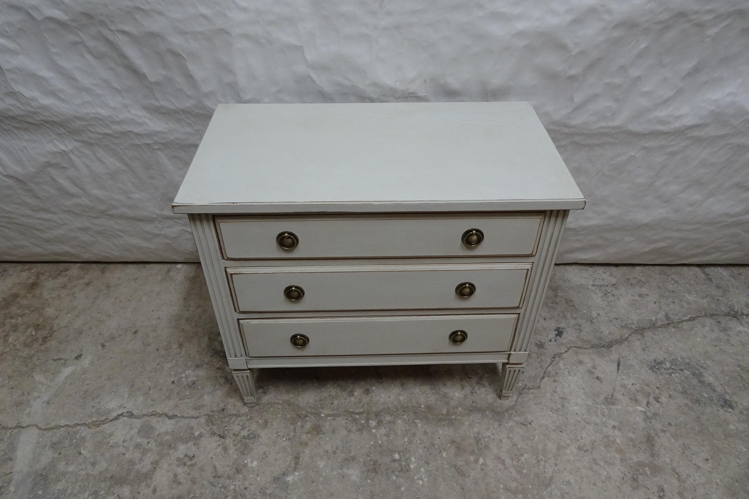 Swedish Gustavian Style 3 Drawer Chest Of Drawers For Sale