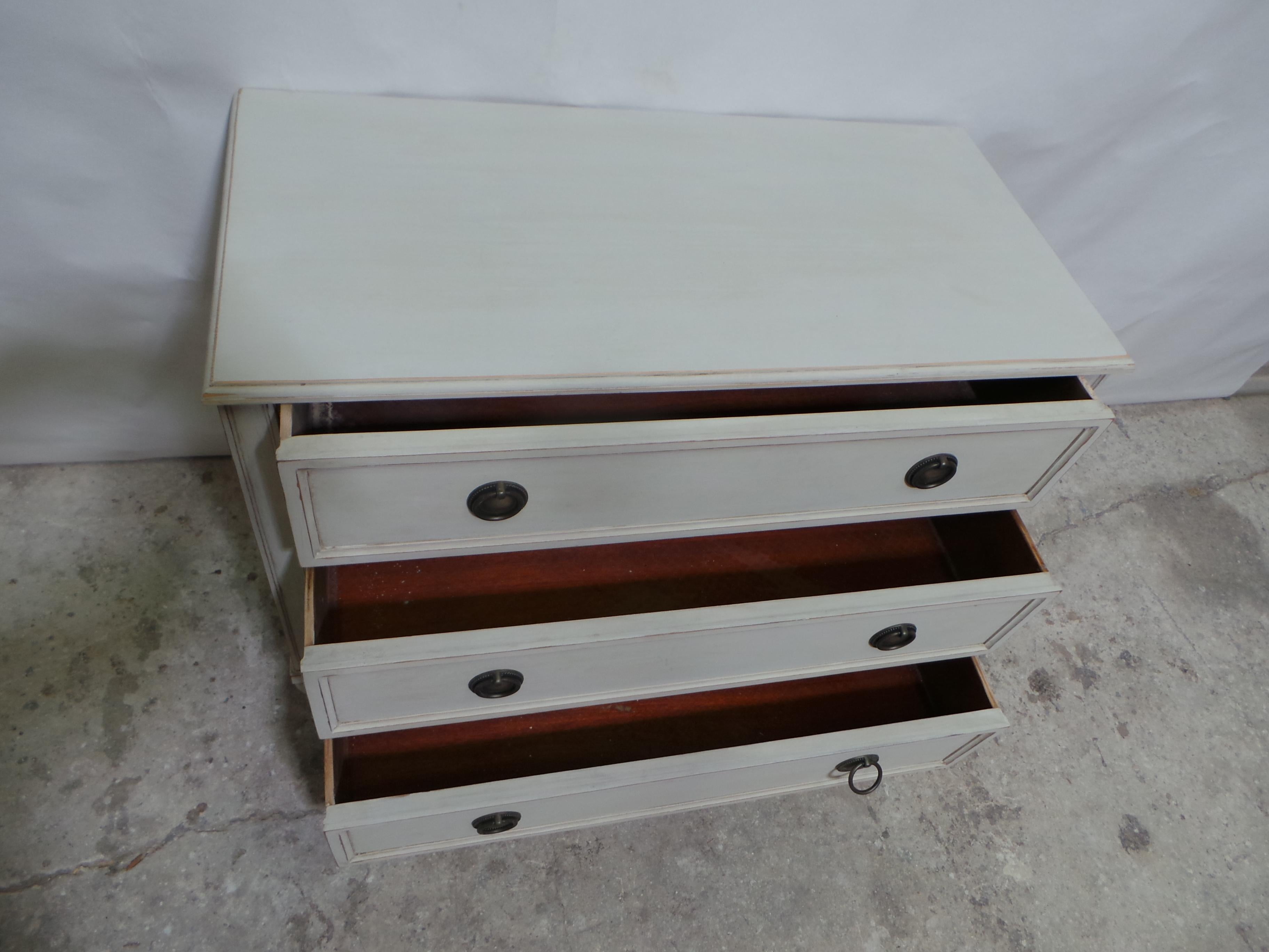 Gustavian Style 3 Drawer Chest Of Drawers For Sale 2