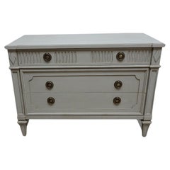 Vintage Gustavian Style 3 Drawer Chest Of Drawers 