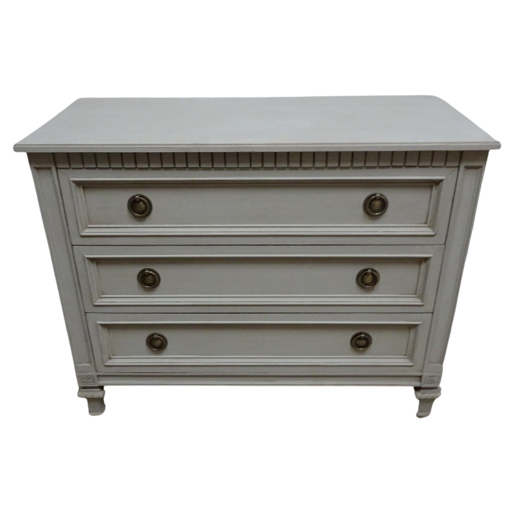 Gustavian Style 3 Drawer Chest Of Drawers
