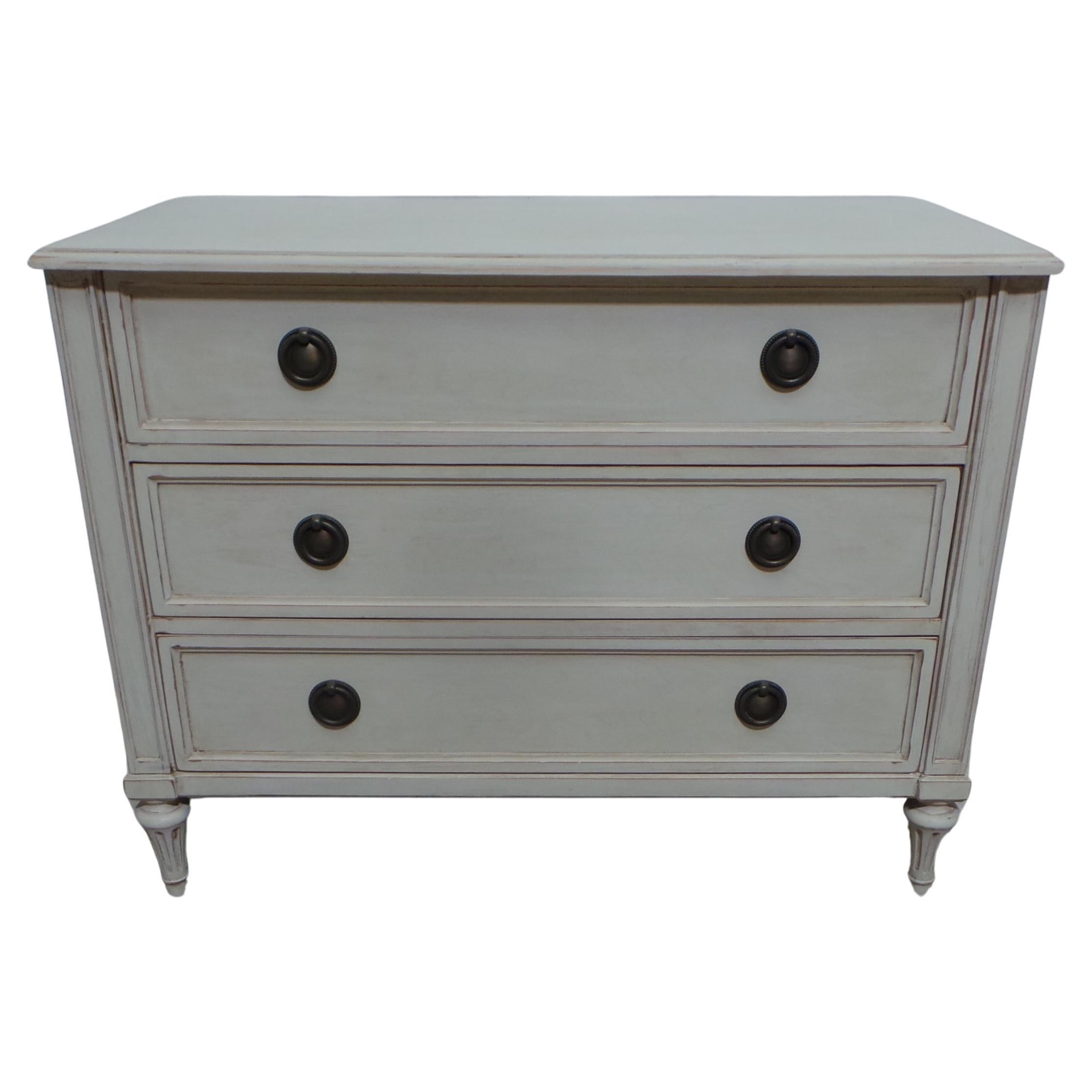 Gustavian Style 3 Drawer Chest Of Drawers For Sale