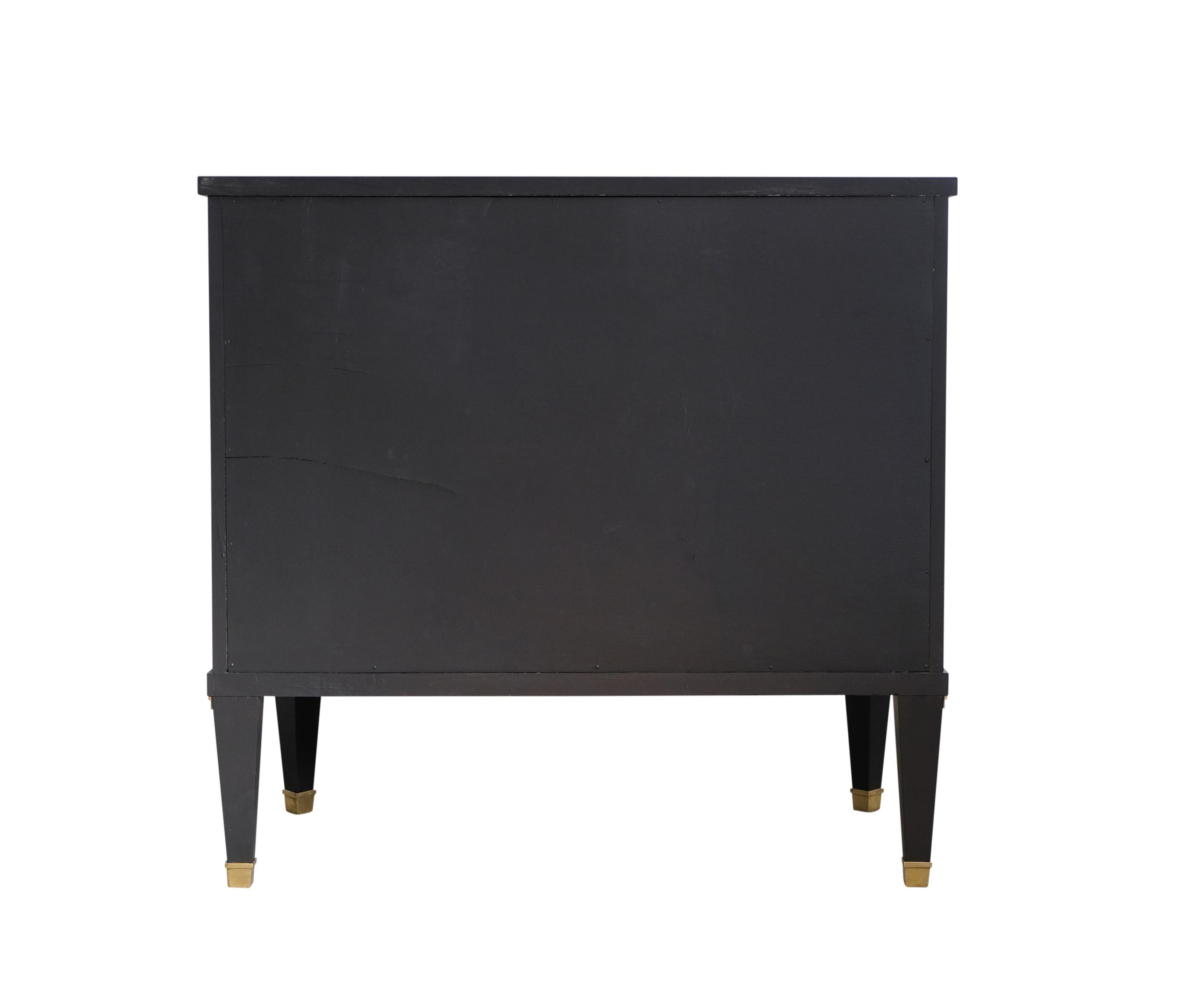 Gustavian Style 3 Drawer Chest Painted  Super finish Black For Sale 2