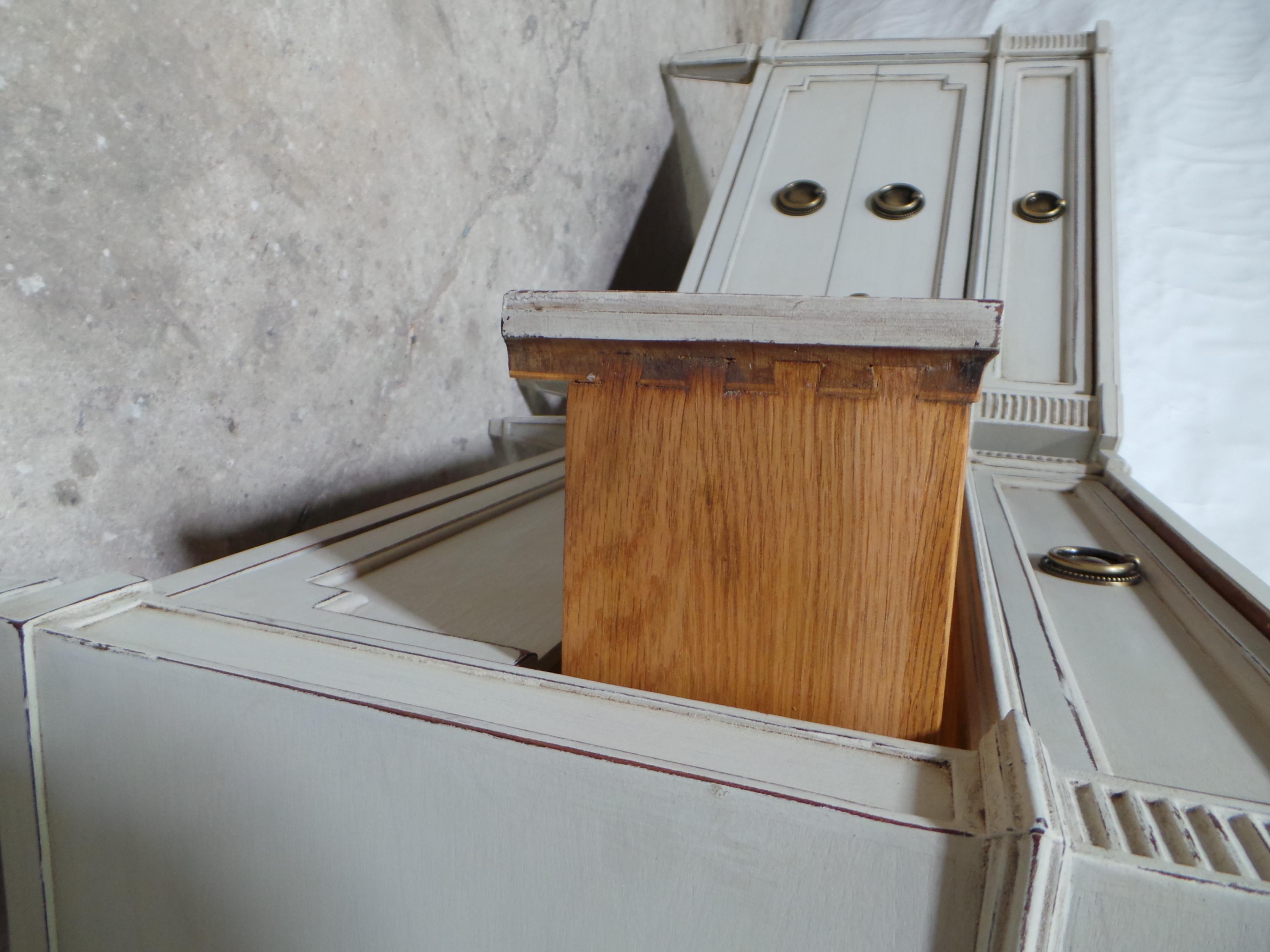 Gustavian Style 3 Drawer Nightstands For Sale 5