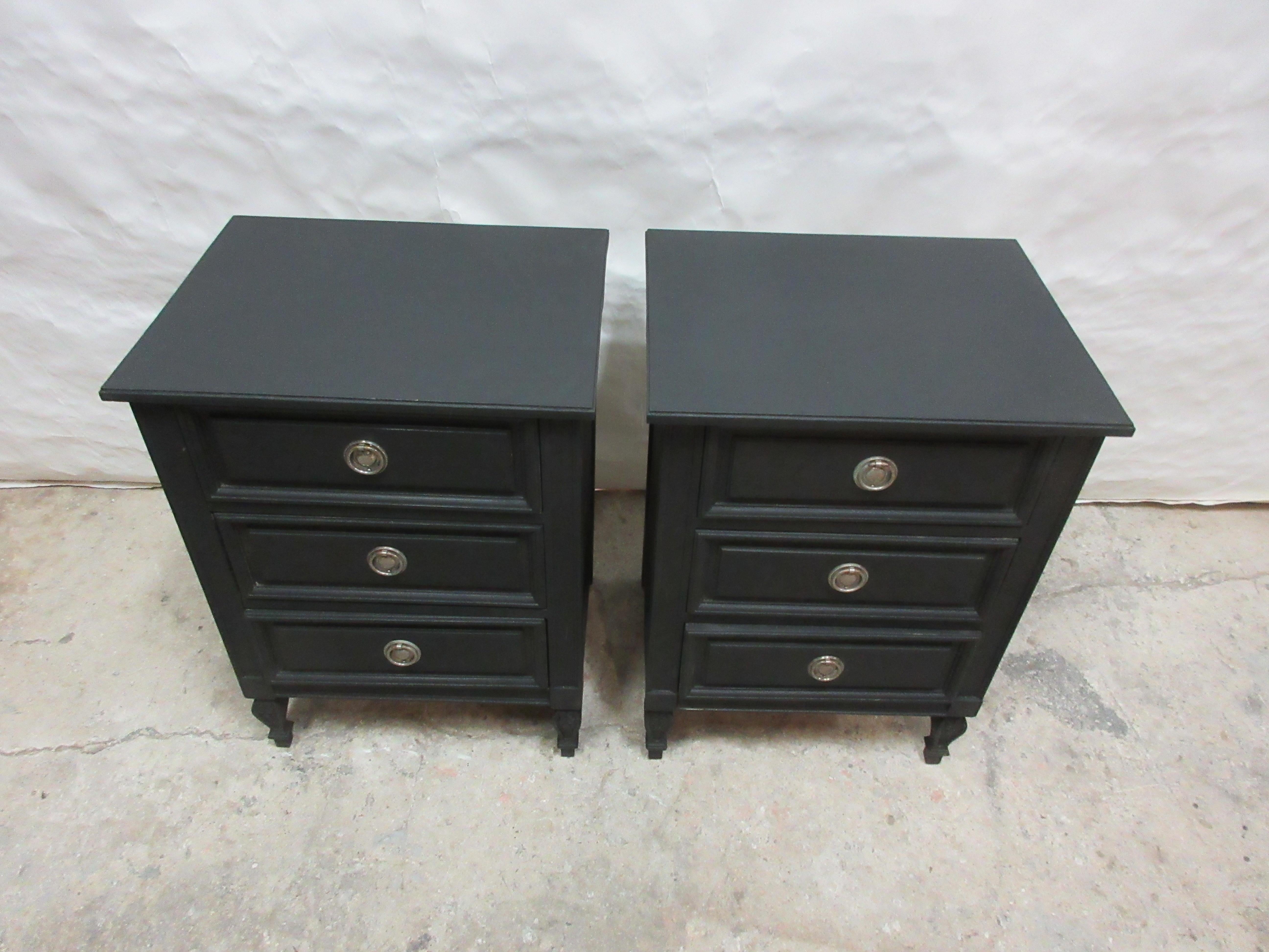 Swedish Gustavian Style 3 Drawer Nightstands For Sale