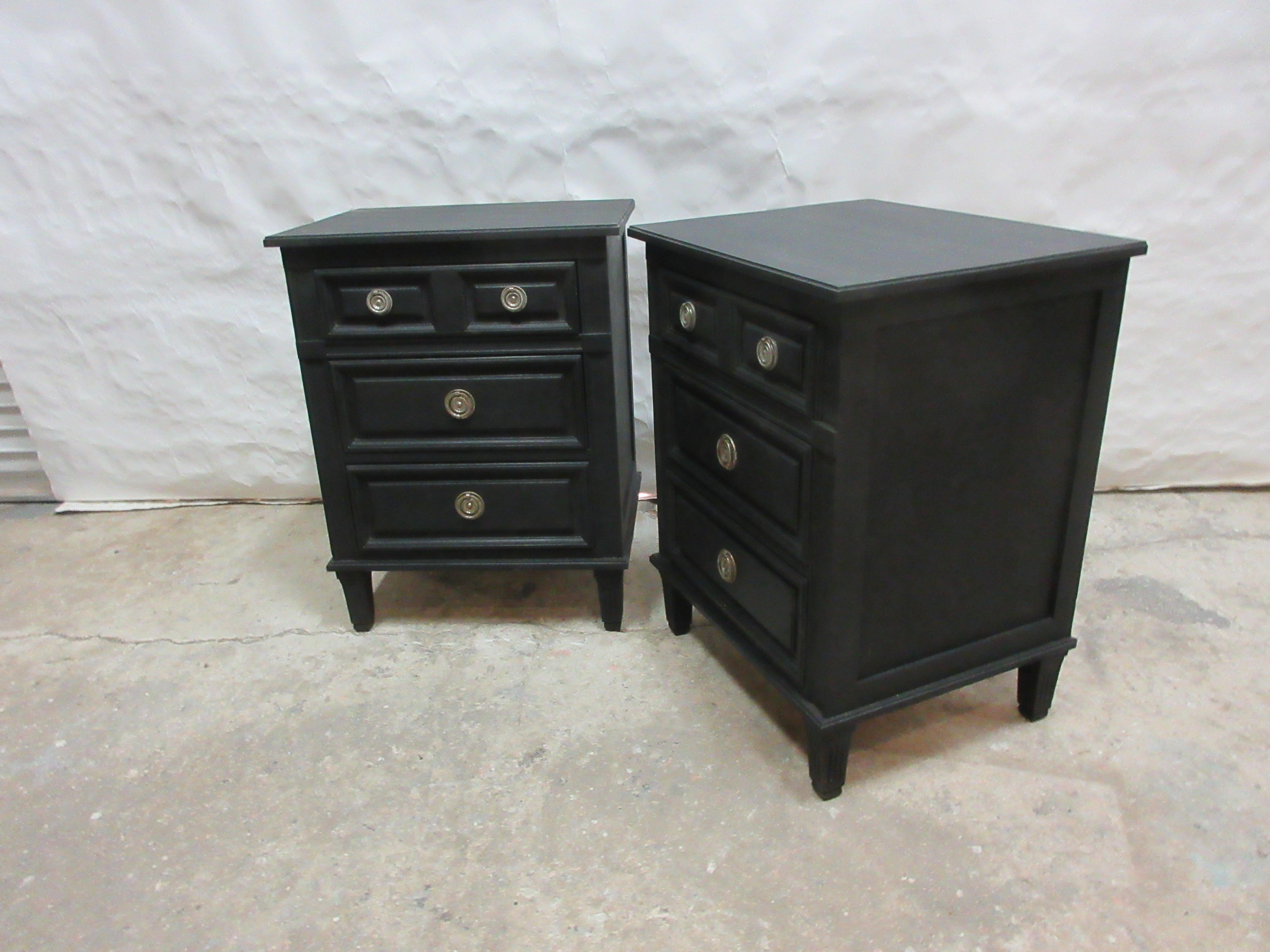 Swedish Gustavian Style 3 Drawer NightStands For Sale
