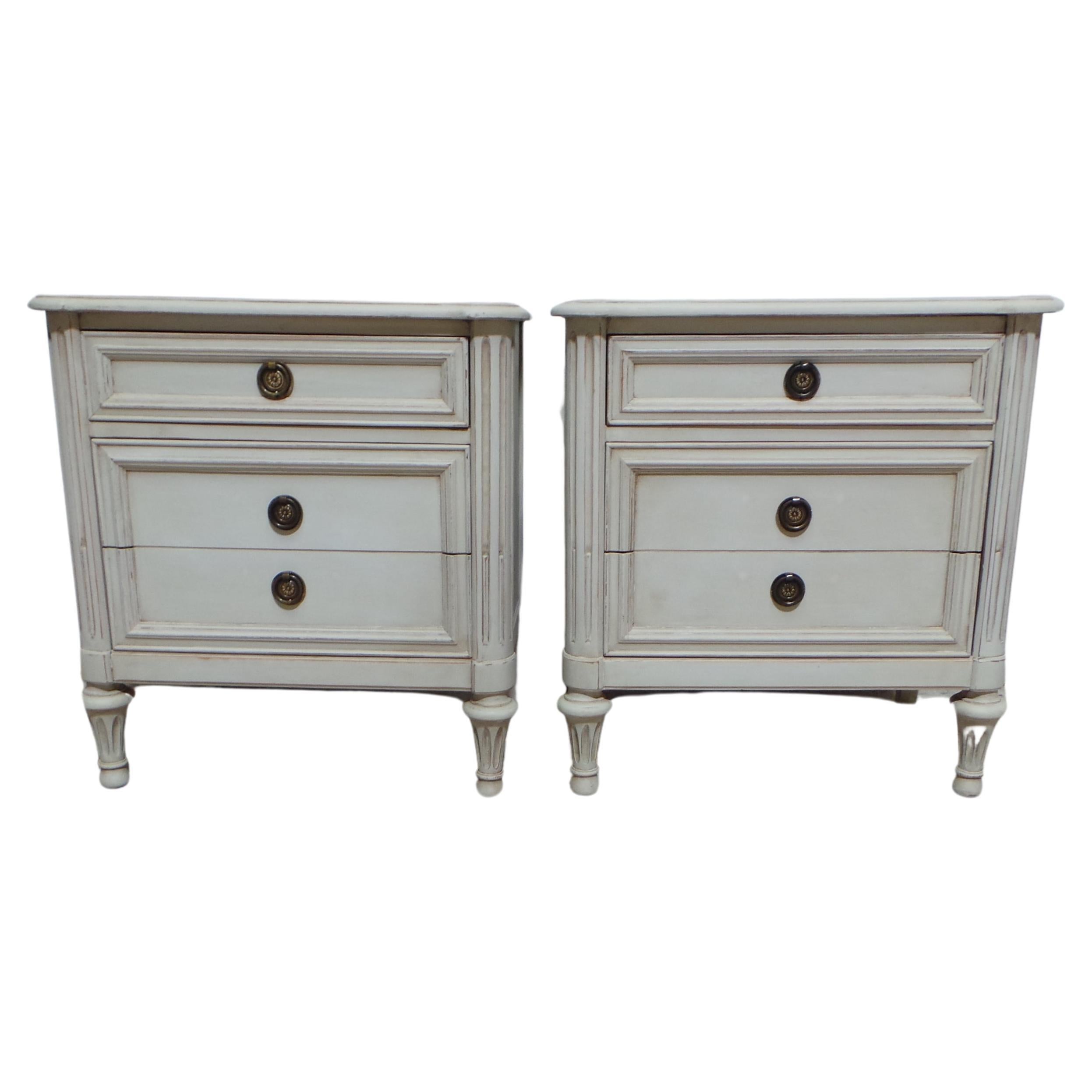 Gustavian Style 3 Drawer Nightstands