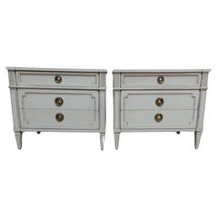 Gustavian Style 3 Drawer Nightstands