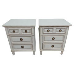 Gustavian Style 3 Drawer Nightstands