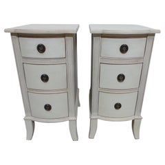 Gustavian Style 3 Drawer Nightstands