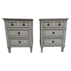 Gustavian Style 3 Drawer Nightstands