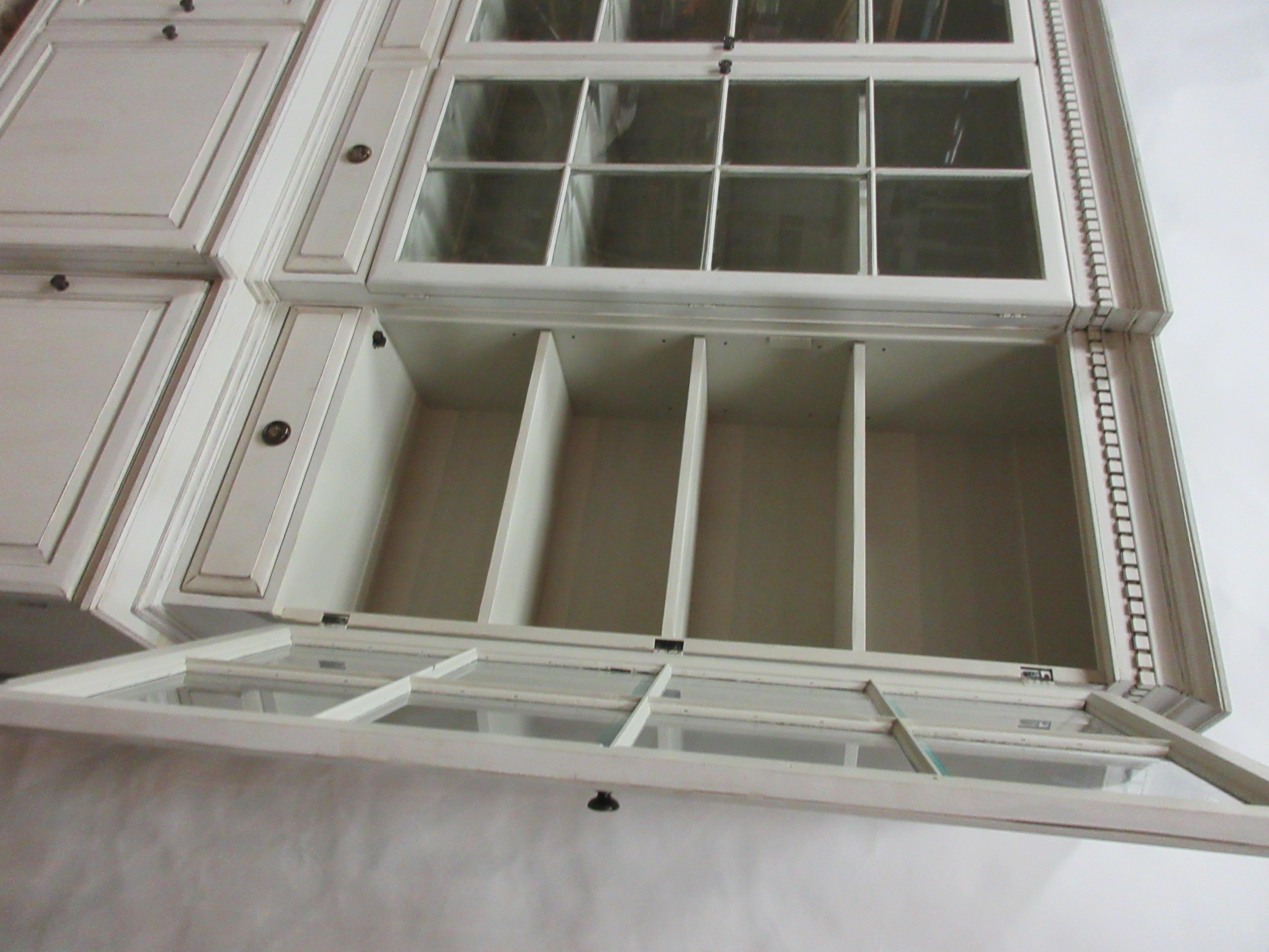 Gustavian Style 4 Door Beveled Glass Top Hutch 3
