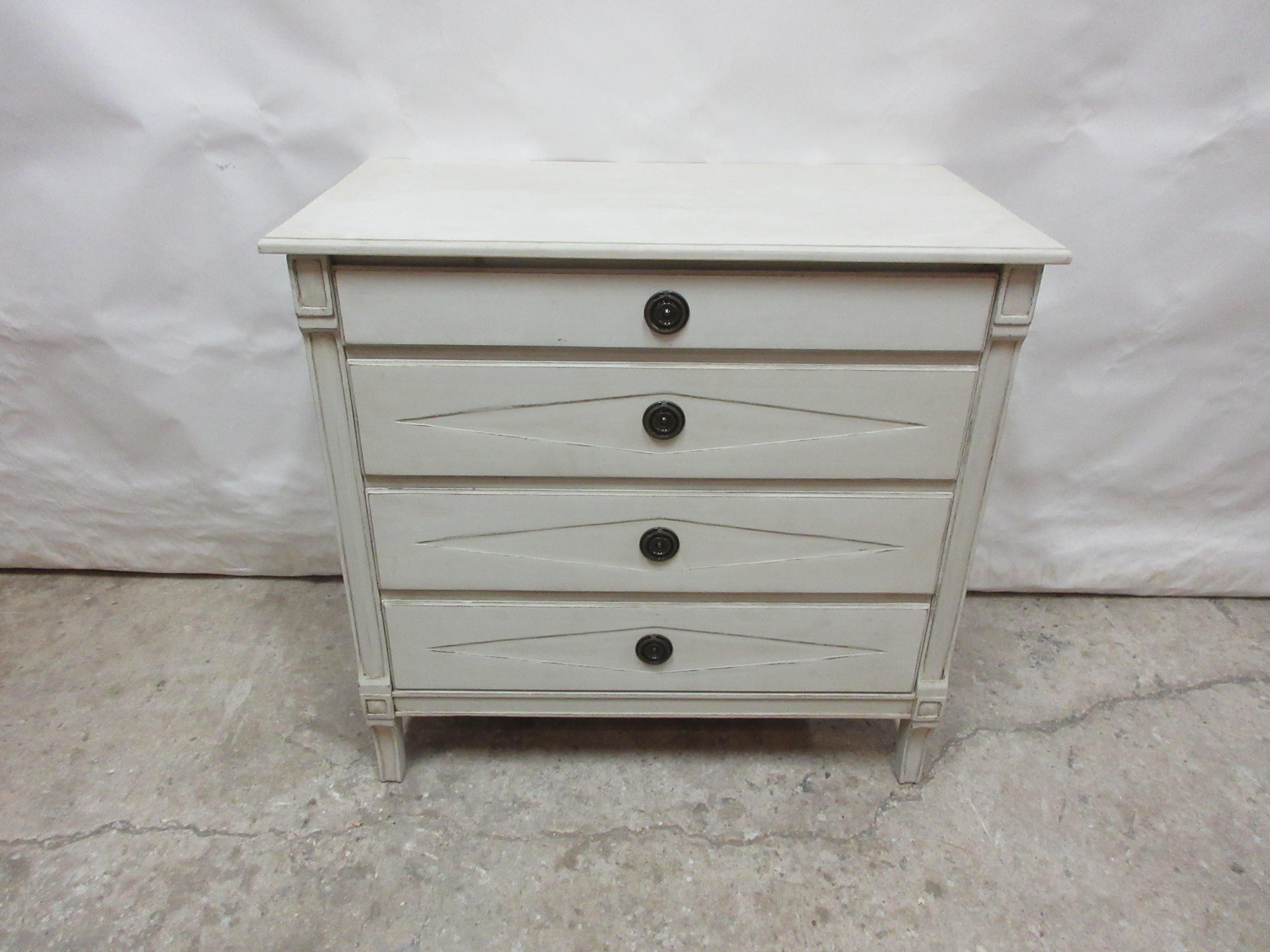 Swedish Gustavian Style 4 Drawer Chest For Sale