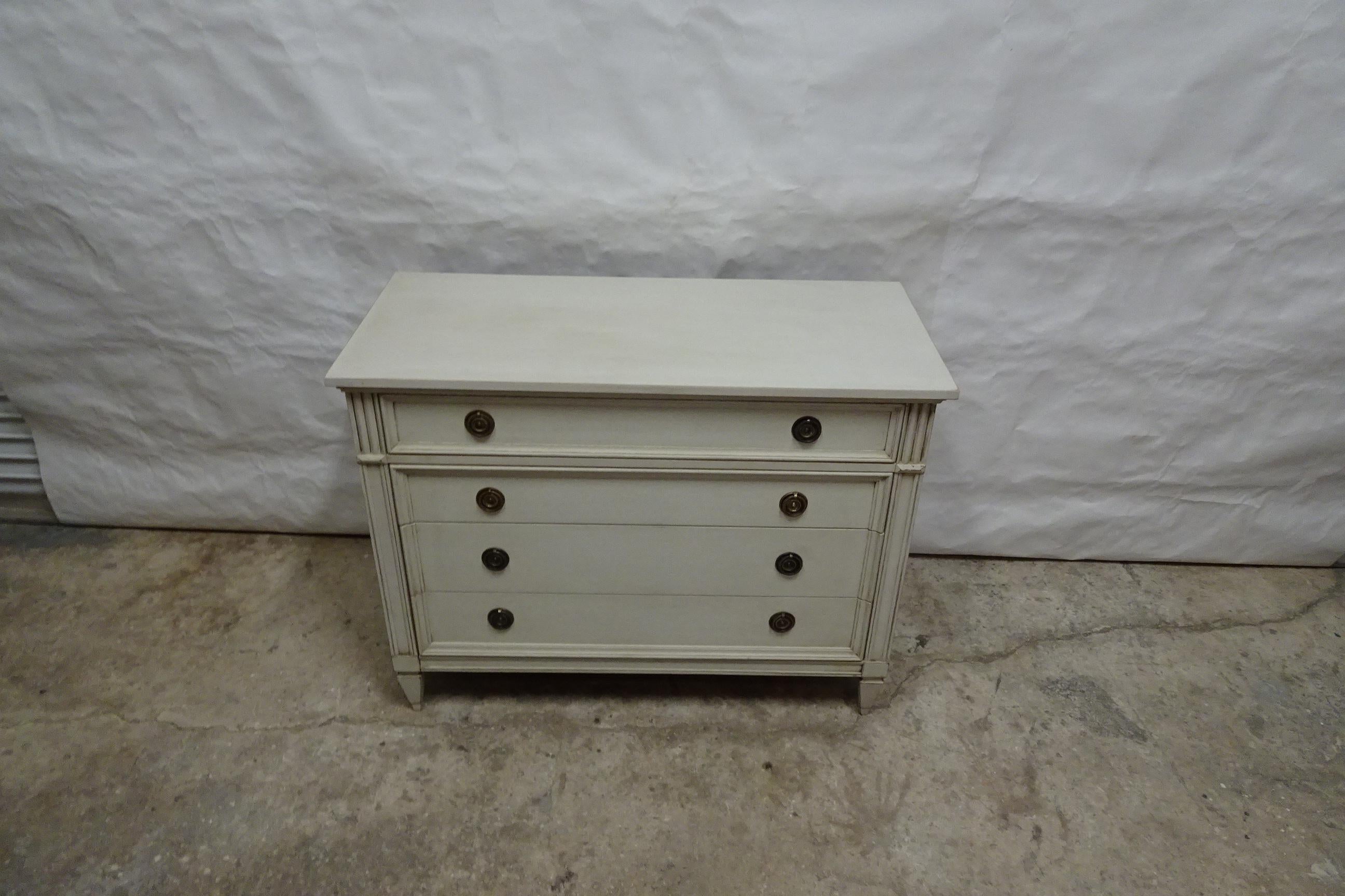 Swedish Gustavian Style 4 Drawer Chest of Drawers For Sale