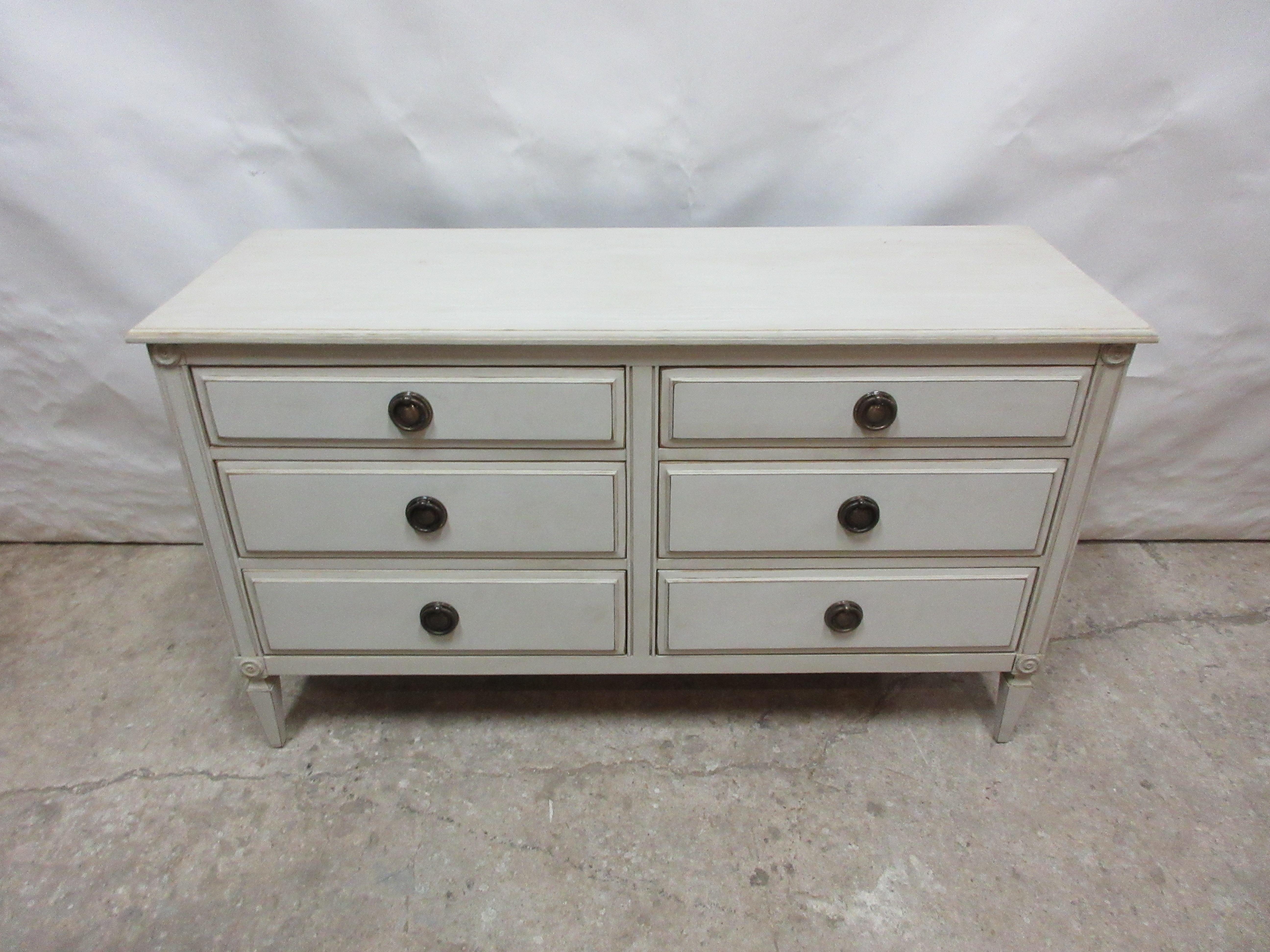Mid-20th Century Gustavian Style 6 Drawer Dresser For Sale