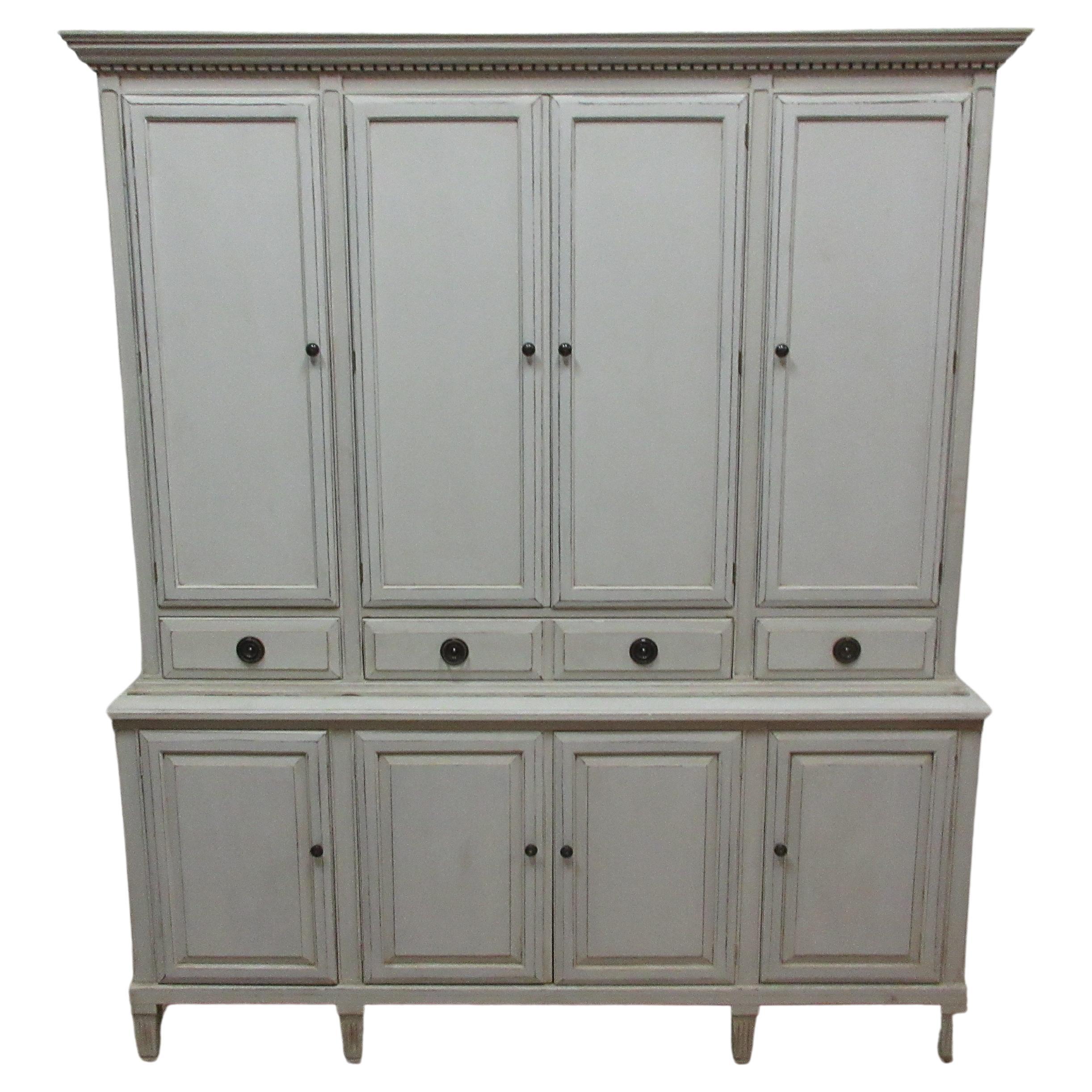 Gustavian Style 8 Door Linen at 1stDibs