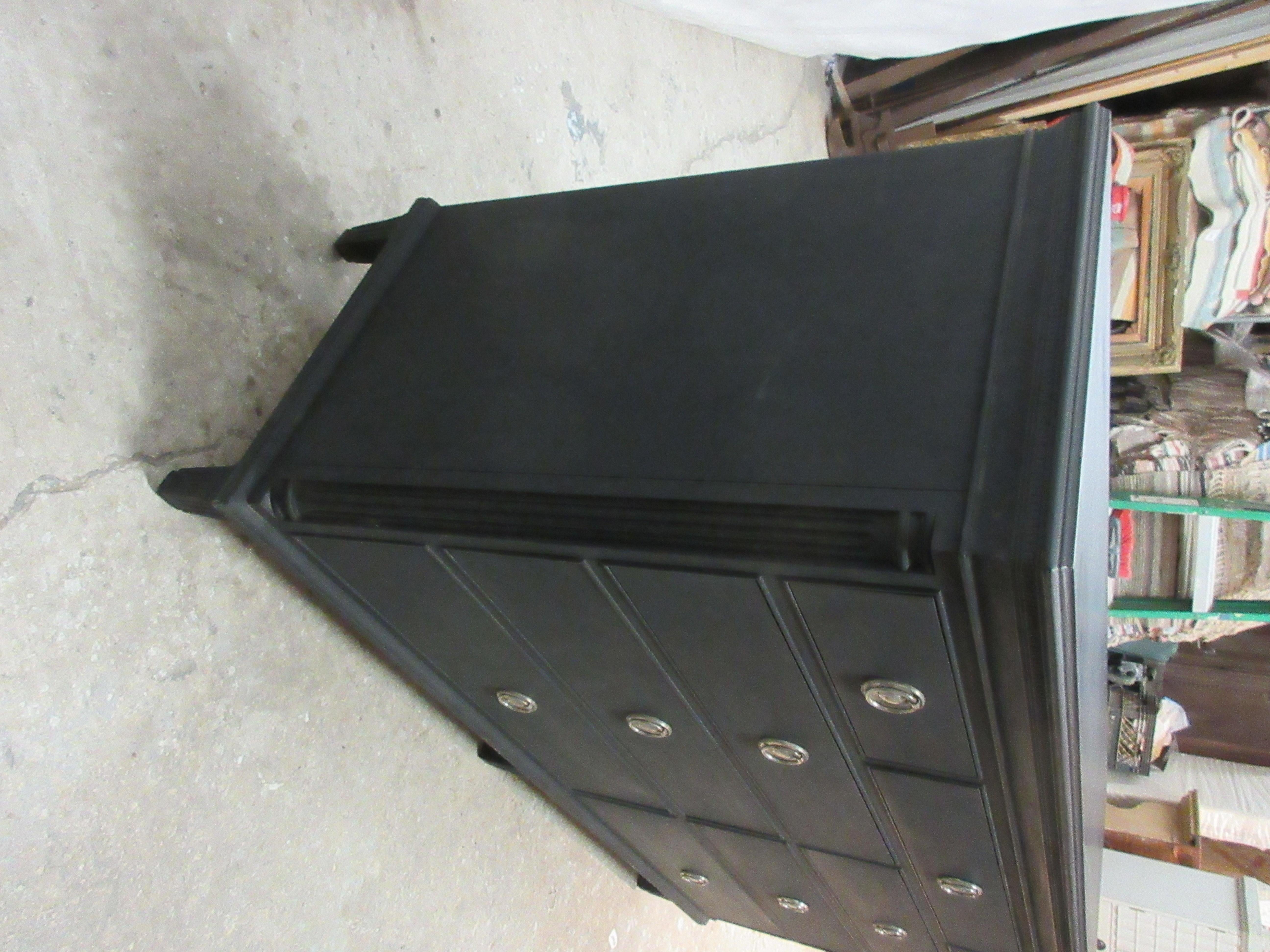 Gustavian Style 9 Drawer Black Dresser 4