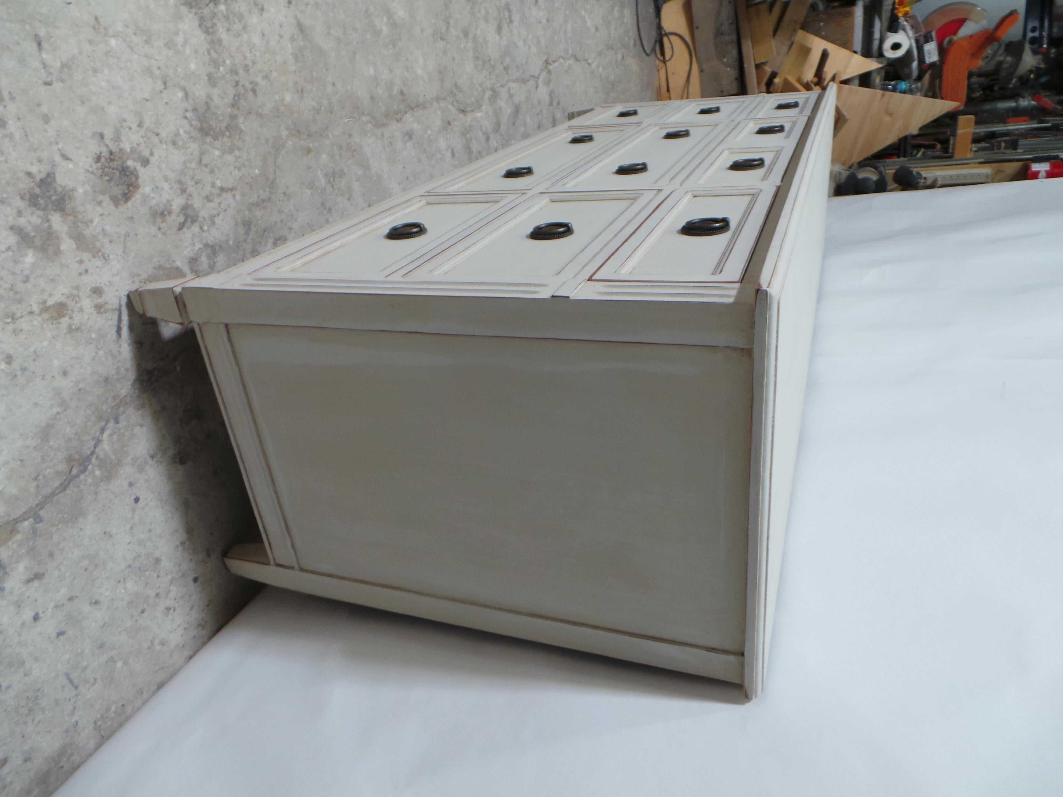 Swedish Gustavian Style 9 Drawer Dresser For Sale