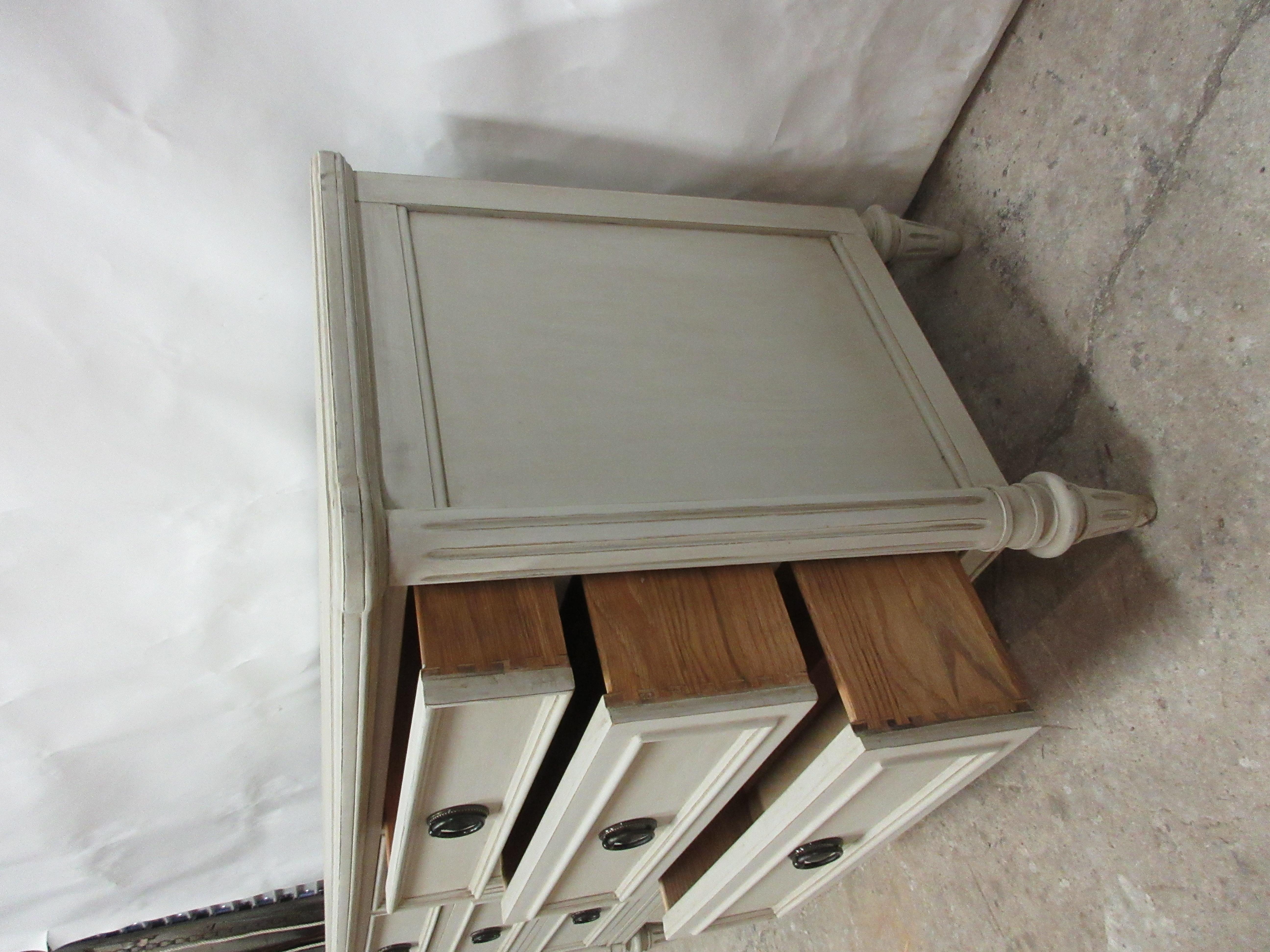 Gustavian Style 9 Drawer Dresser For Sale 1