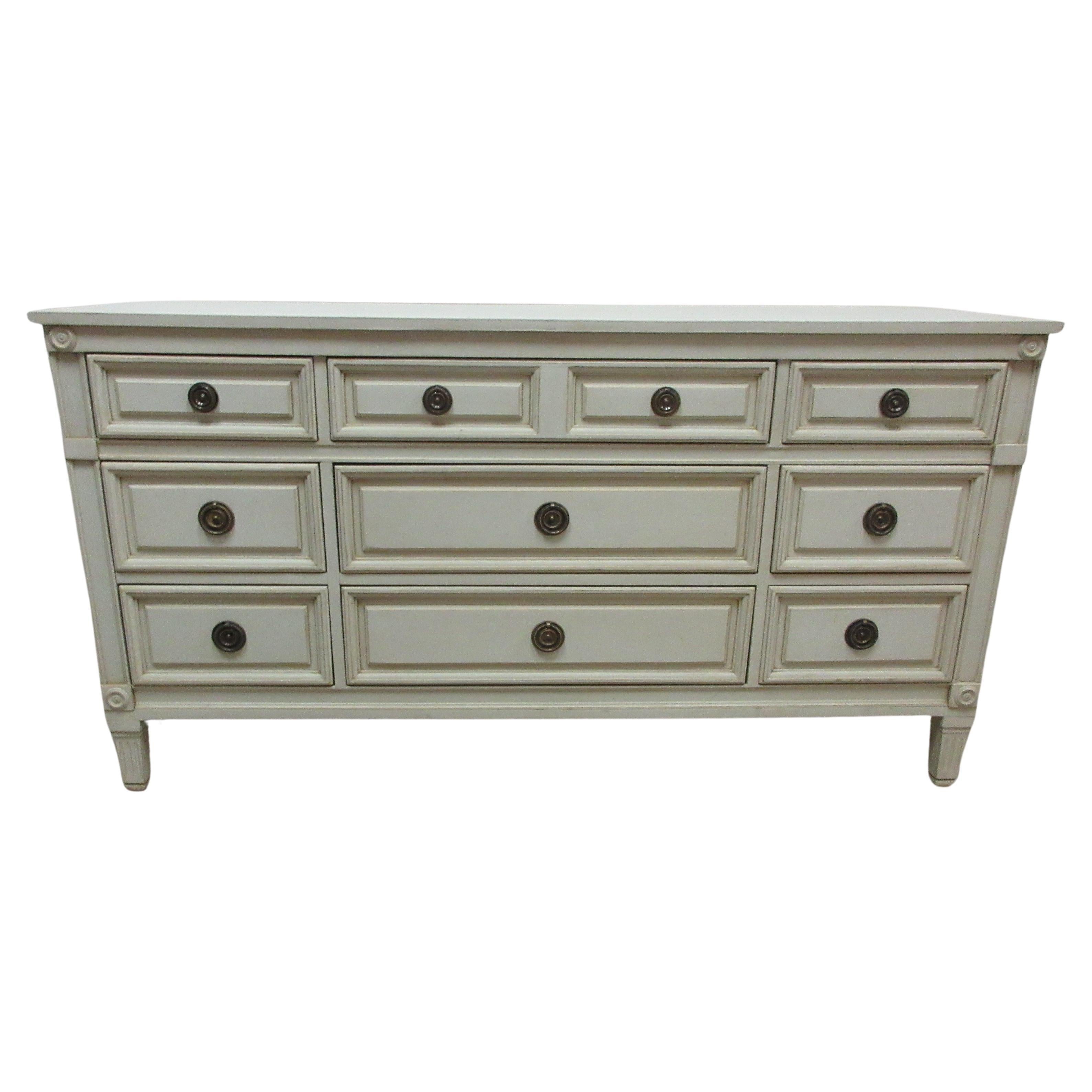 Gustavian Style 9 Drawer Dresser