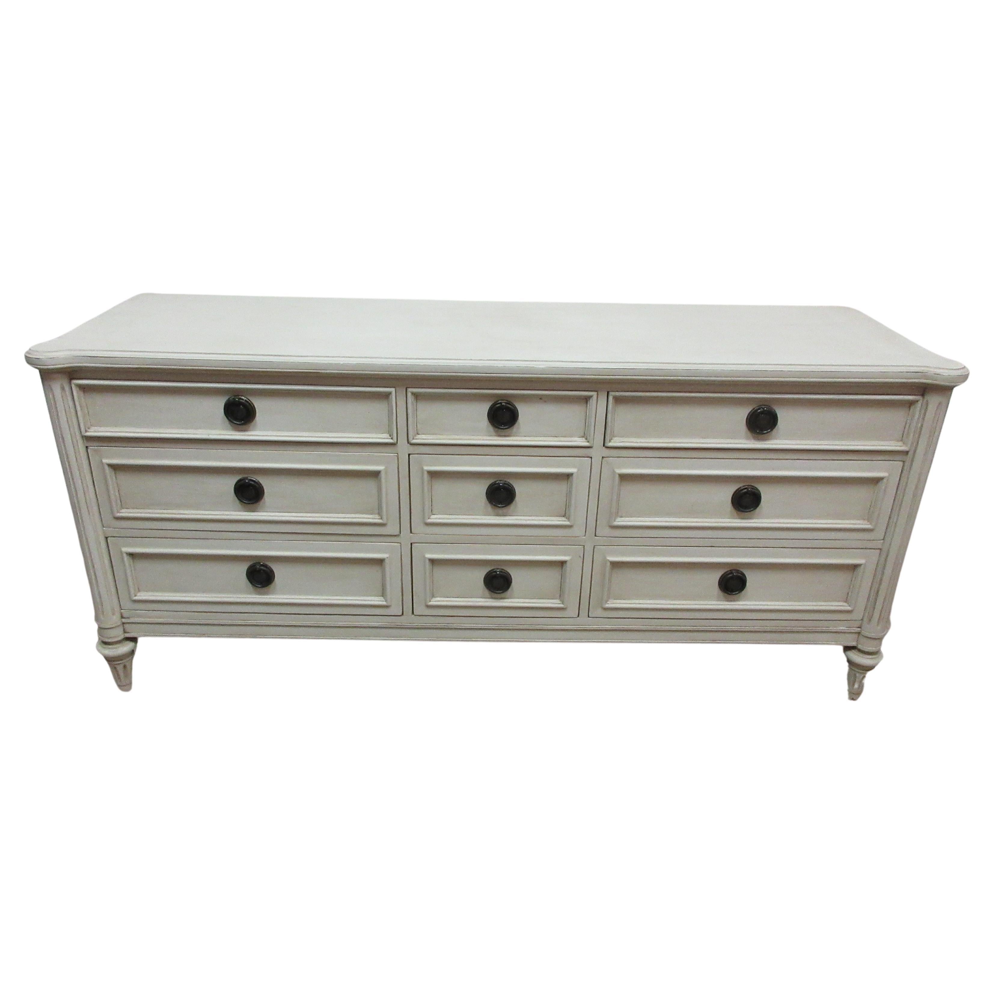 Gustavian Style 9 Drawer Dresser