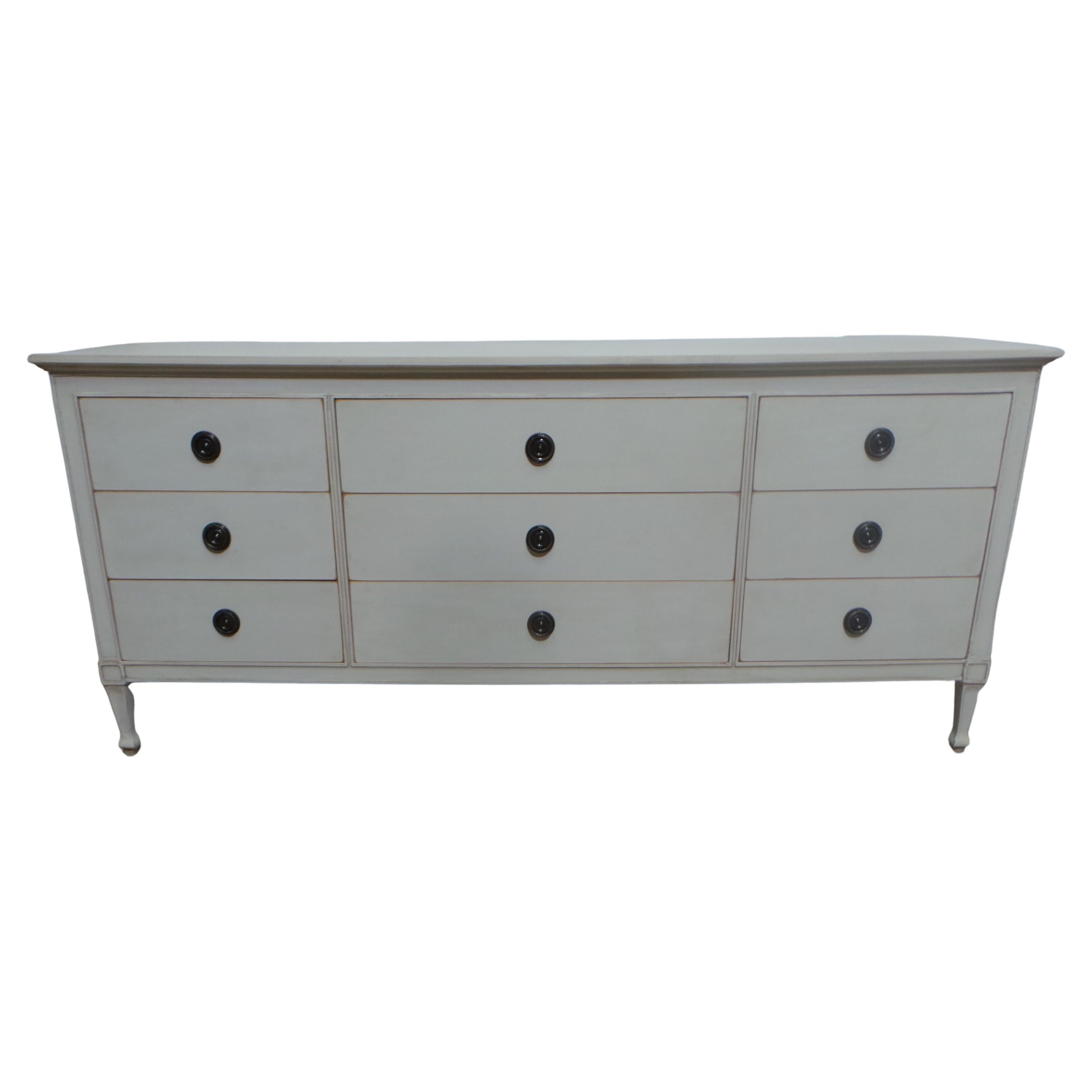 Gustavian Style 9 Drawer Dresser