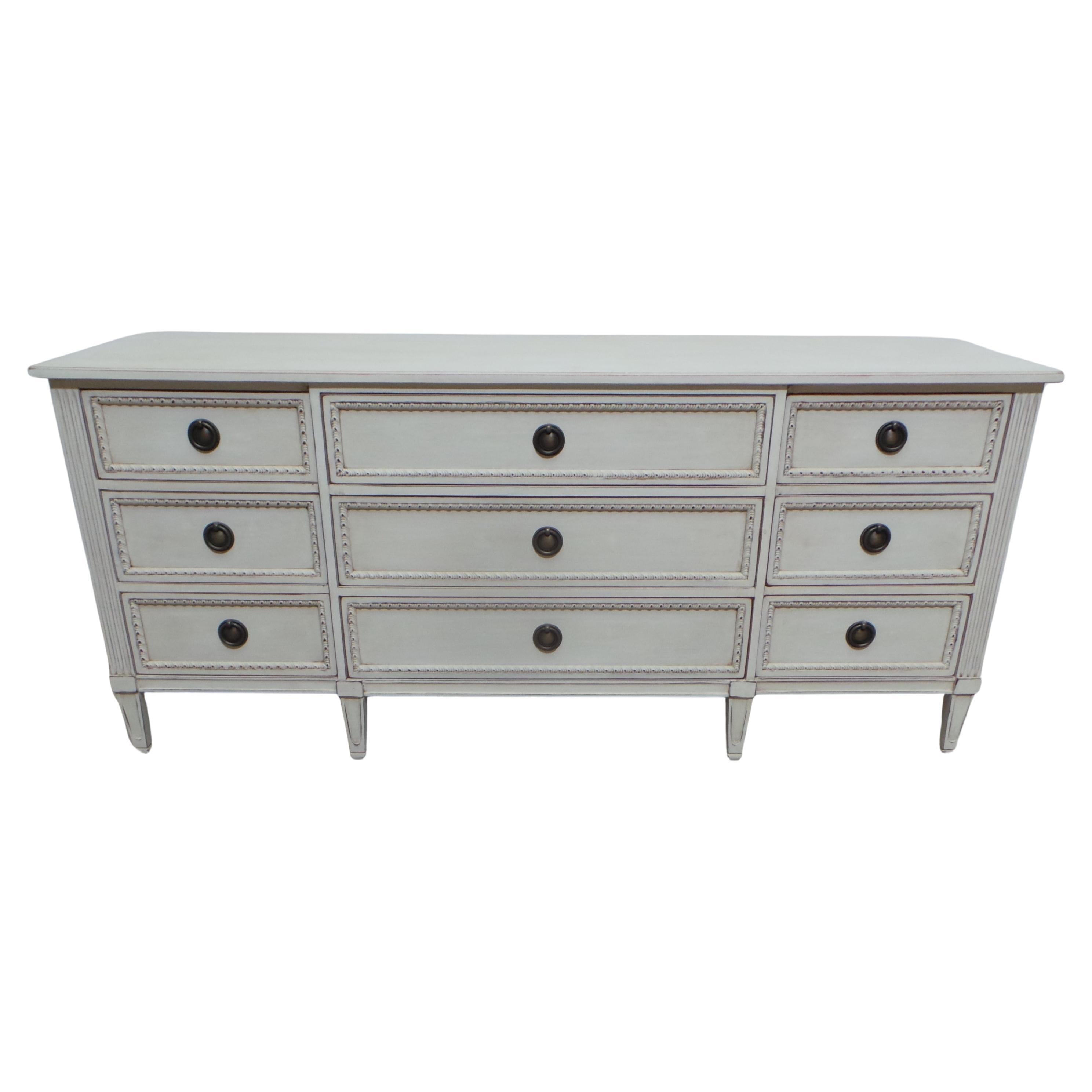 Gustavian Style 9 Drawer Dresser