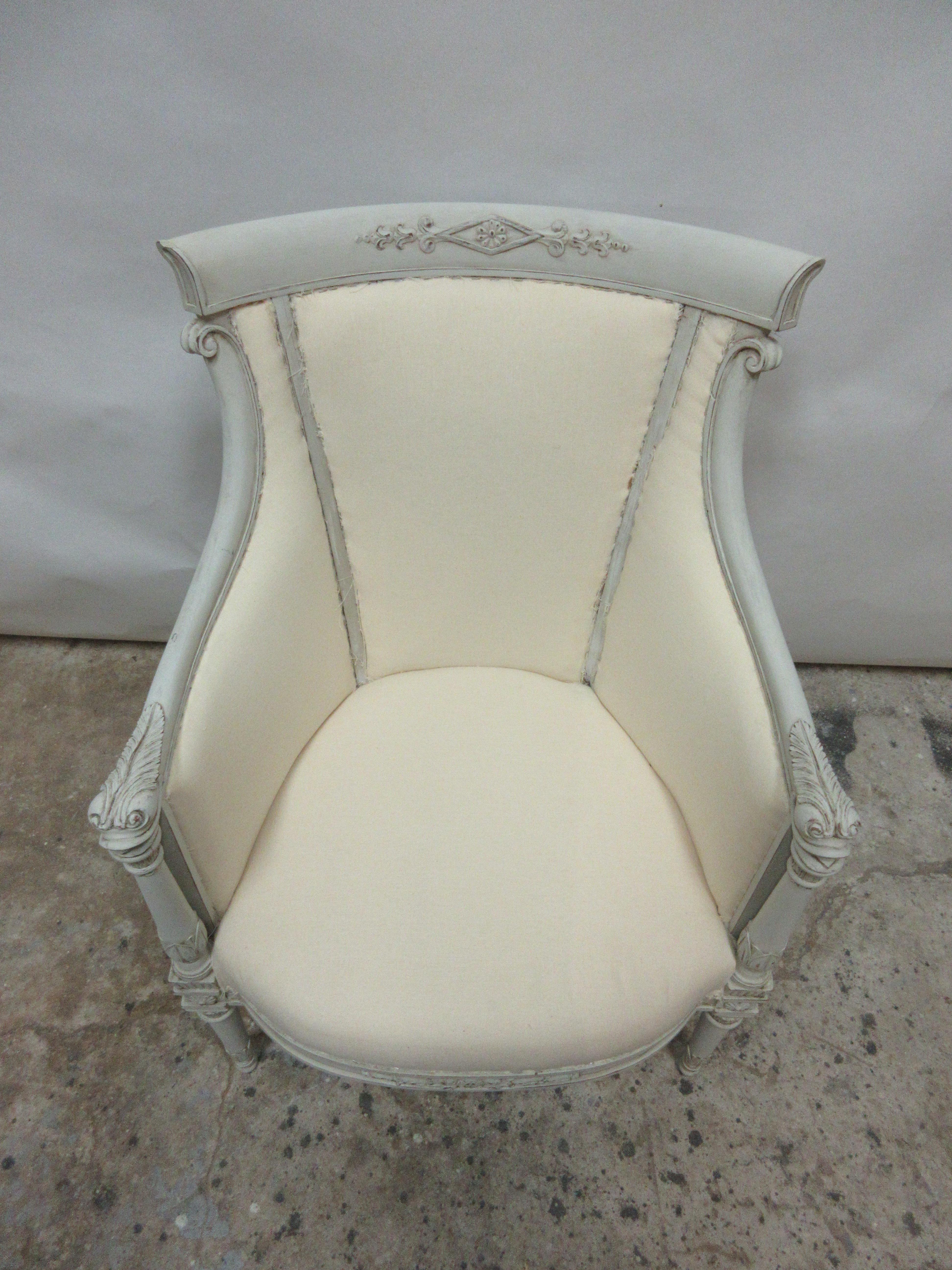 Swedish Gustavian Style Barrel Chair