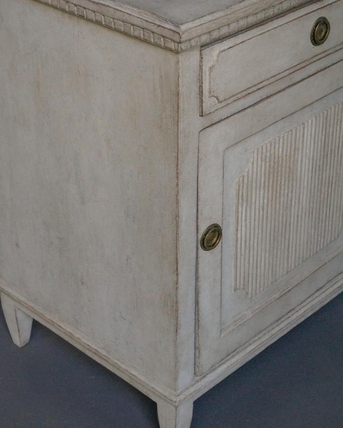 Painted Gustavian Style Bedside Cabinet