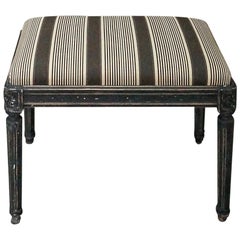 Gustavian Style Bench in Black Paint