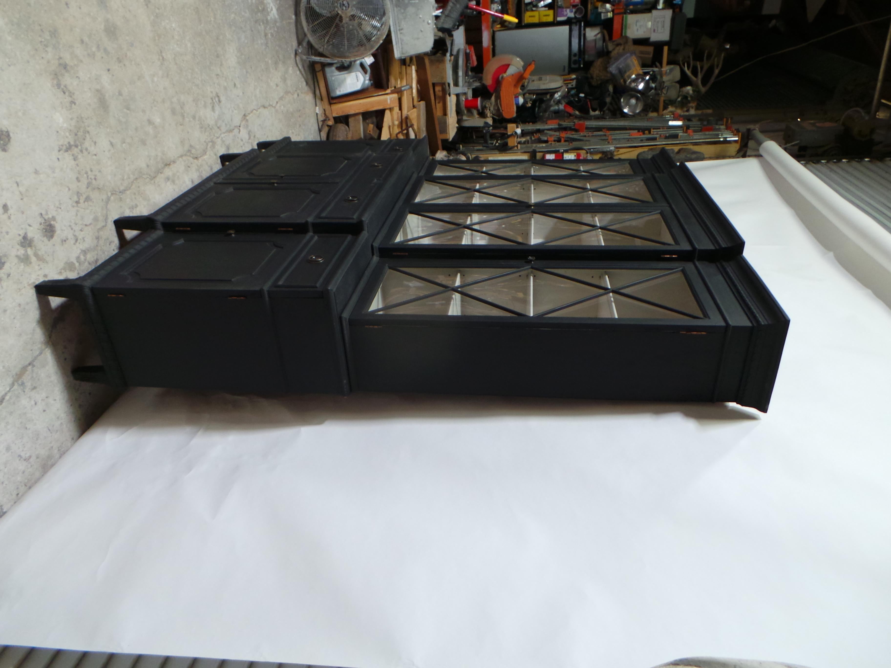 Vetrina con ante in vetro nero in stile gustaviano in vendita 5