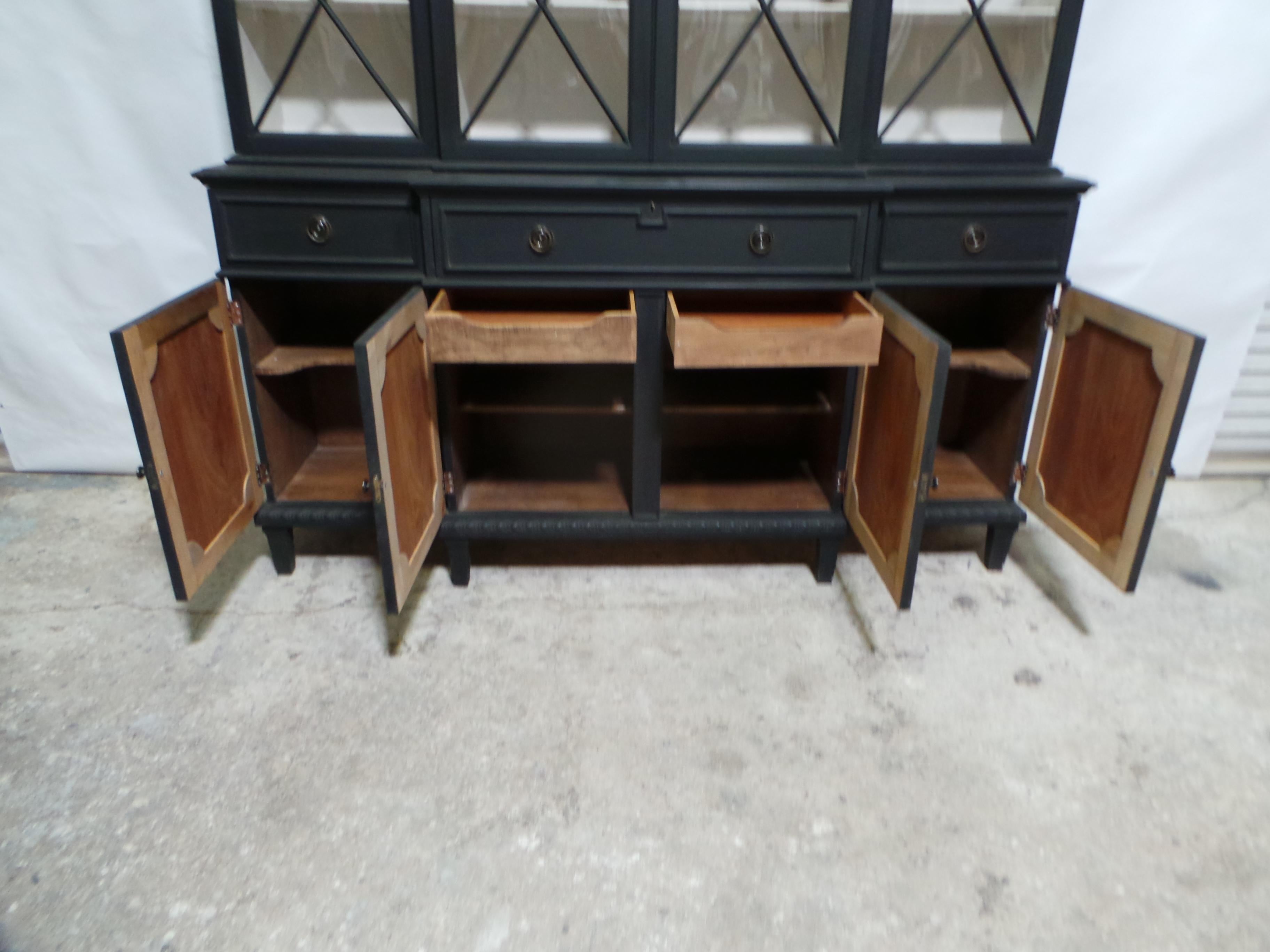 Vetrina con ante in vetro nero in stile gustaviano in vendita 1