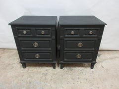 Gustavian Style Black Nightstands