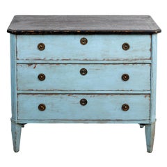 Gustavian Style Blue Chest