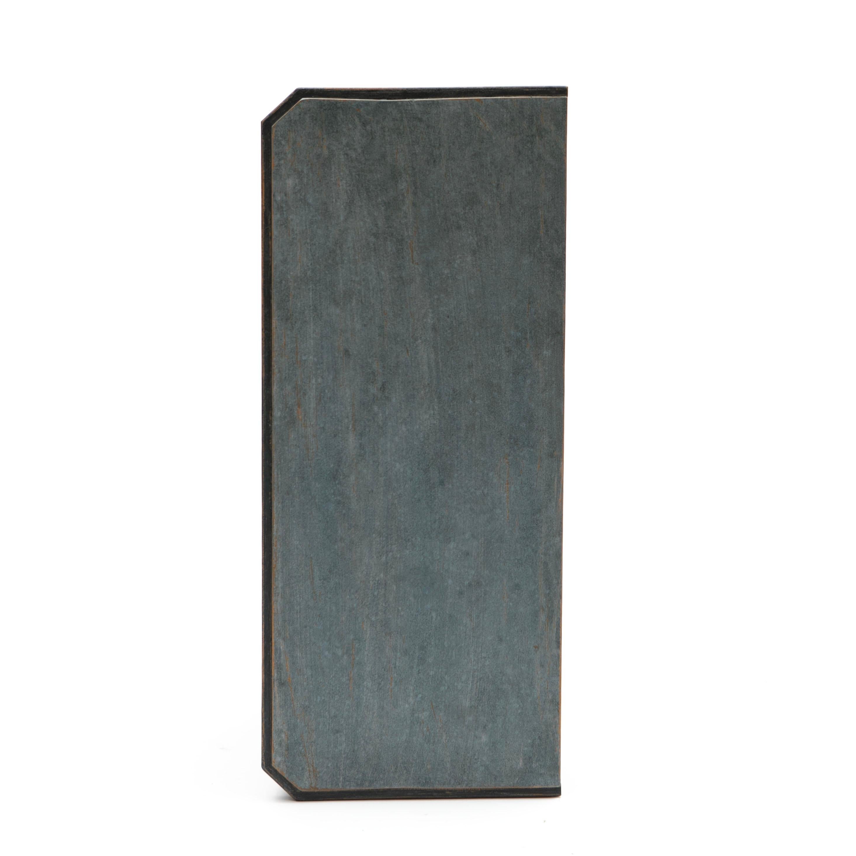 Gustavian Style Blue Painted Chest of Drawers with Geometric Patterns In Good Condition In Kastrup, DK