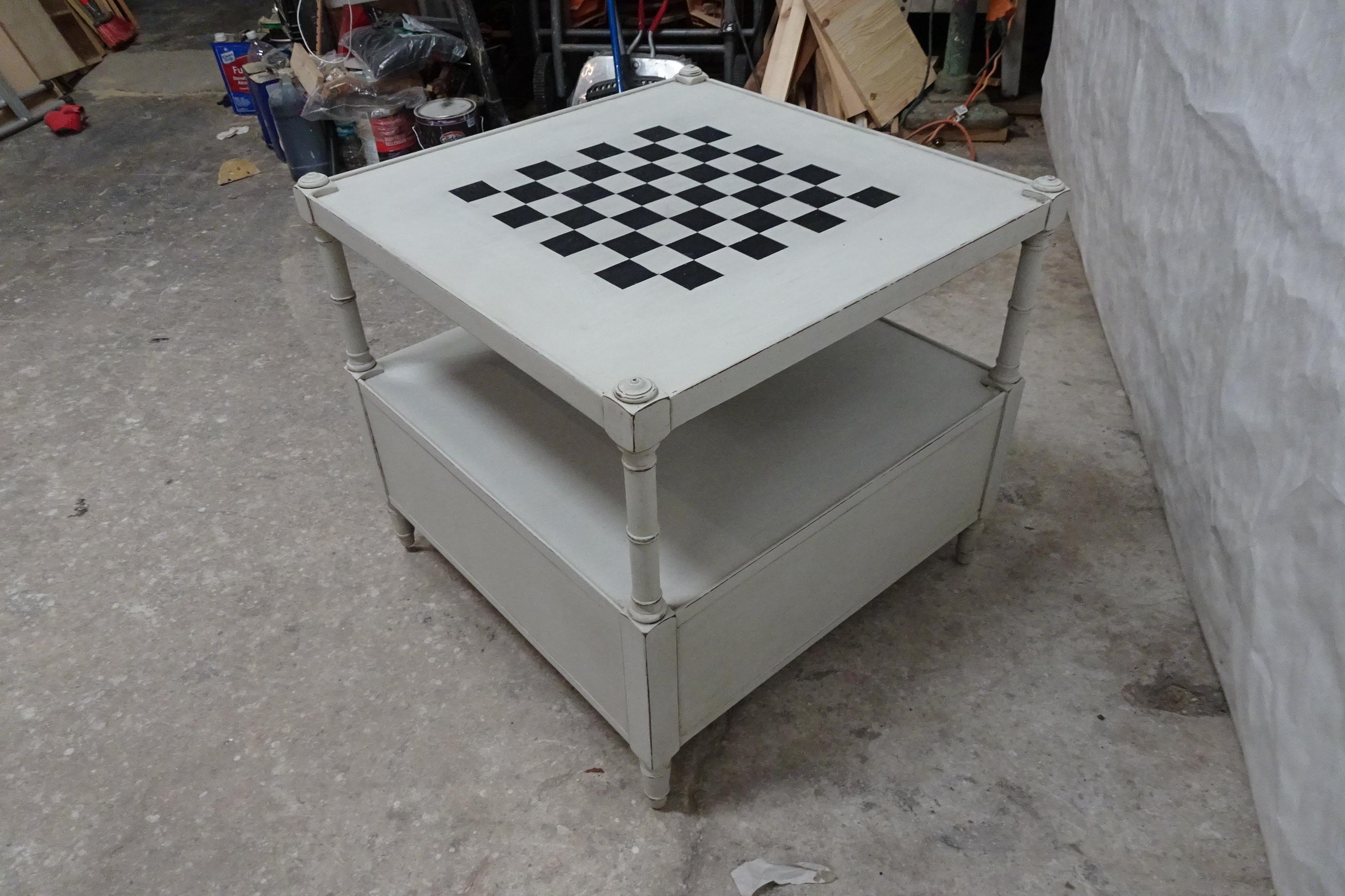 Gustavian Style Chess Side Table For Sale 3