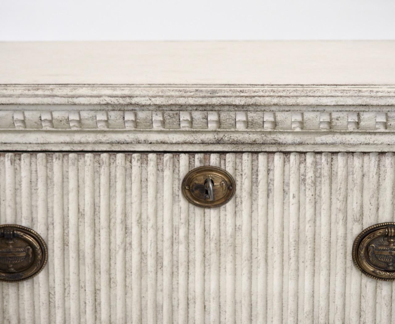 Swedish Gustavian Style Chest, Richly Carved, 19th Century