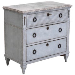 Gustavian Style Chest with Carvings, 19th Century