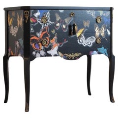 Gustavian Style Commode with Butterfly Christian Lacroix Design