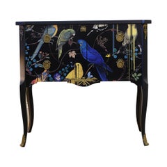 Gustavian Style Commode with Christian Lacroix Birds Design